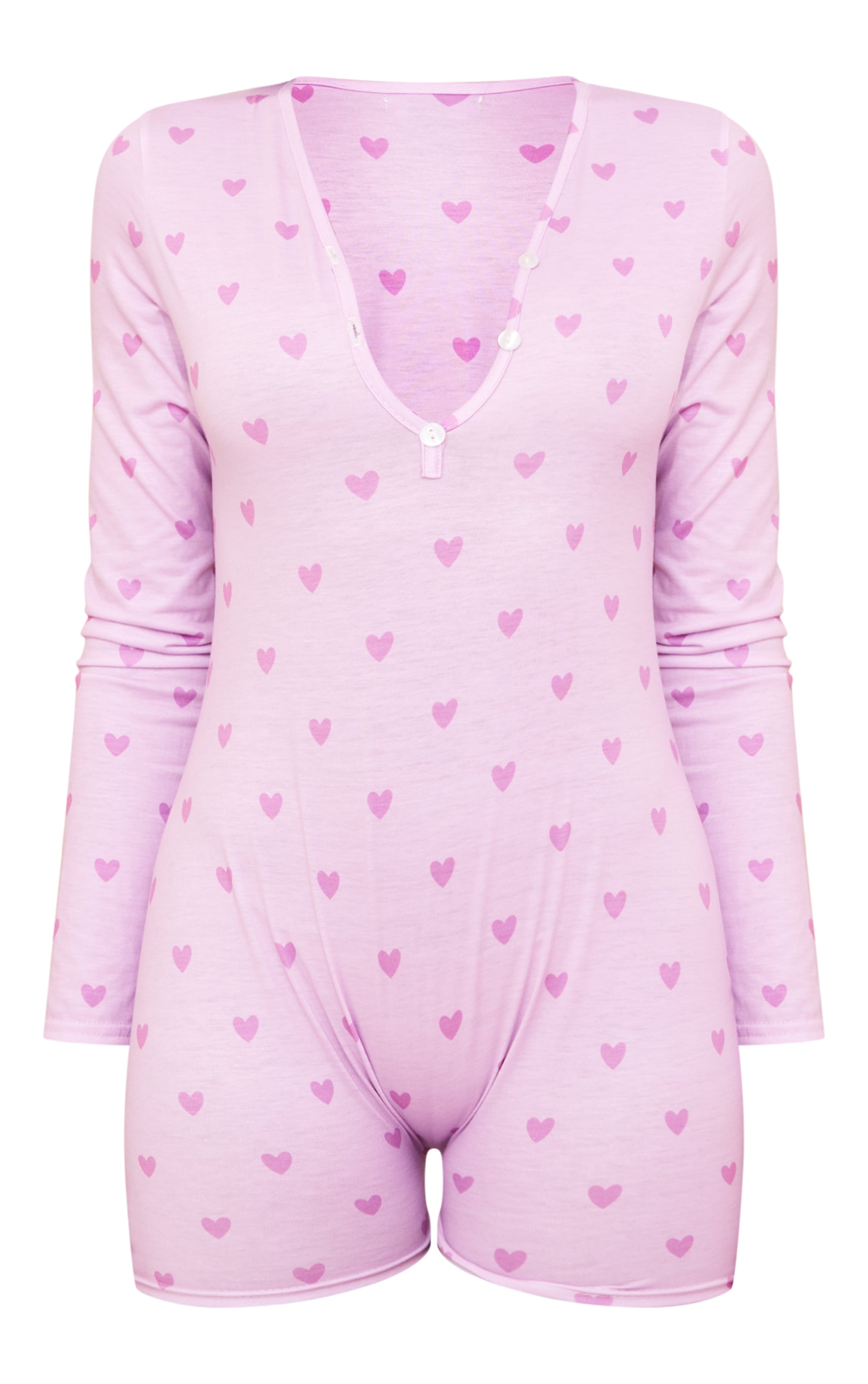 Lilac All Over Heart Print Romper image 5