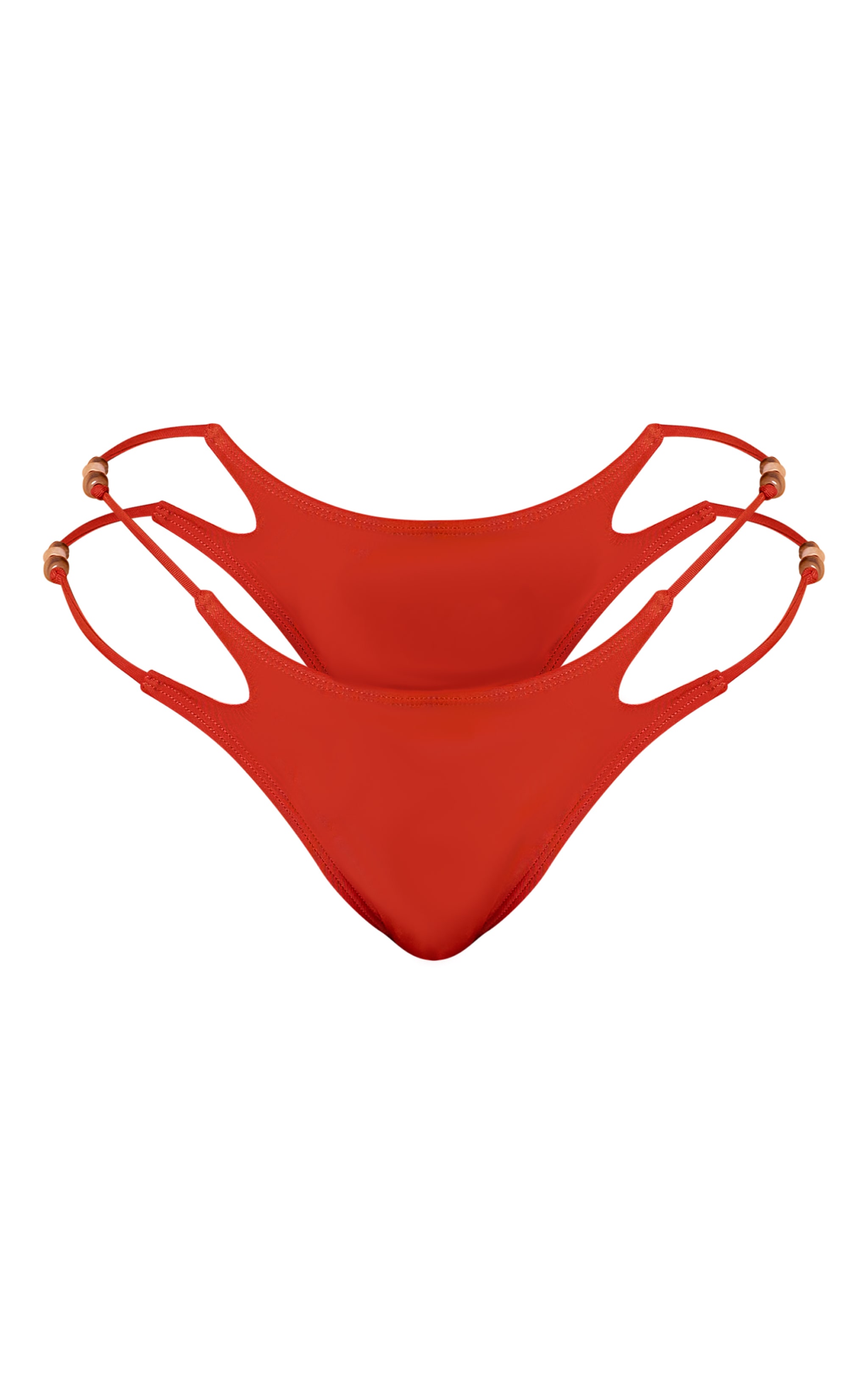 Rust Bead Trim Tanga Bikini Bottoms image 5