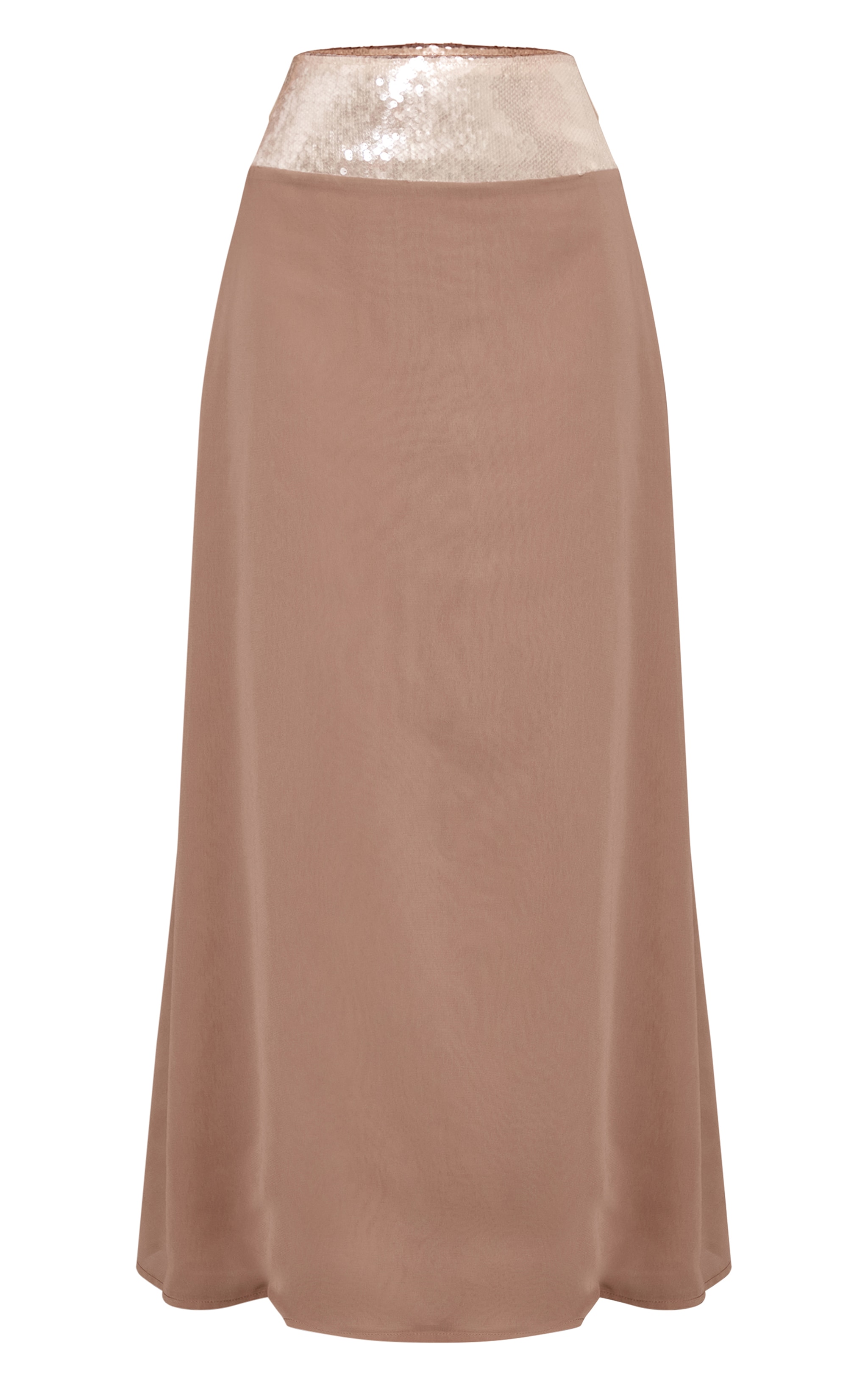 Petite Champagne Sequin Waistband Maxi Skirt  image 5