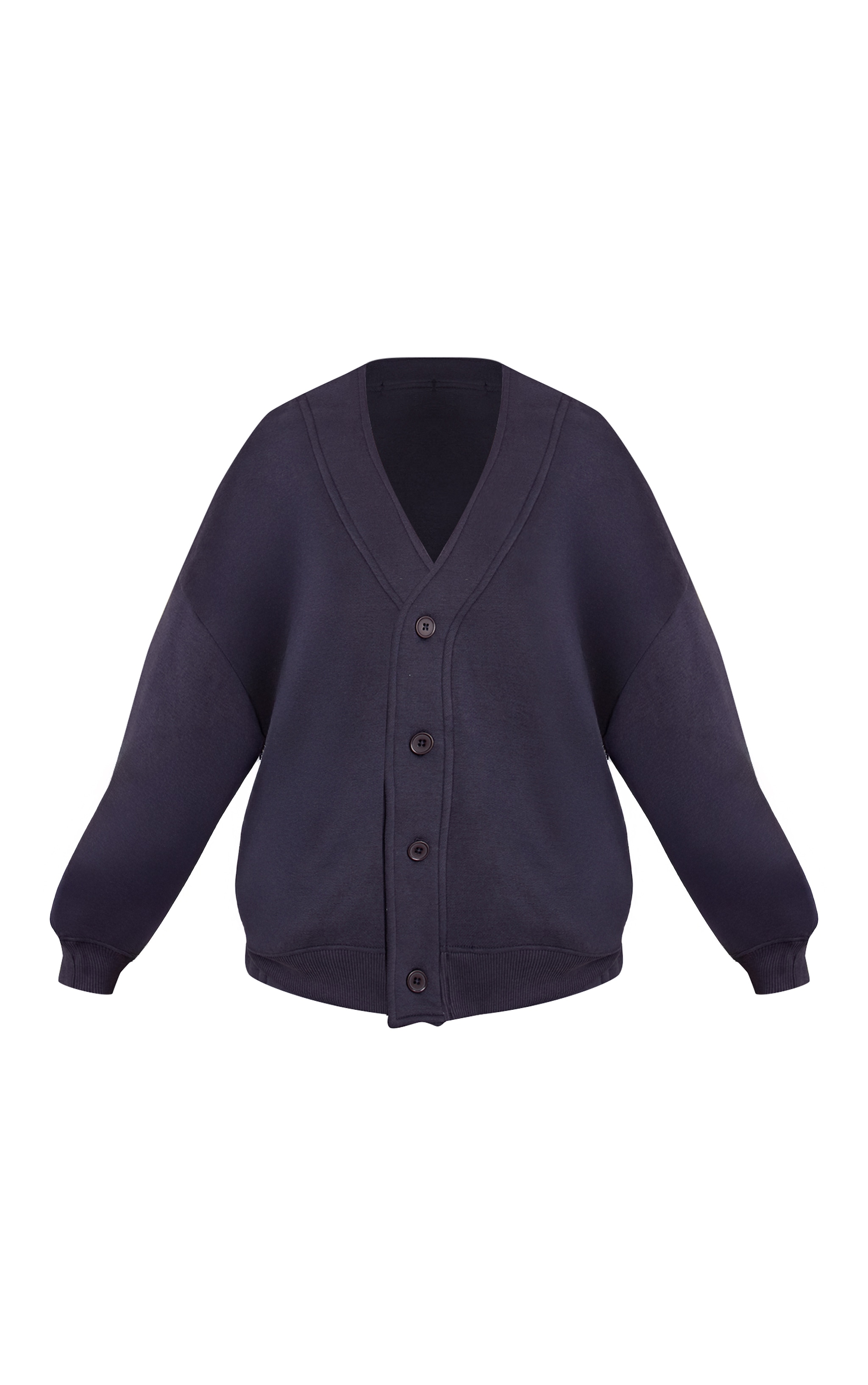 Petite Dark Navy Button Up Side Pocket Sweatshirt image 5