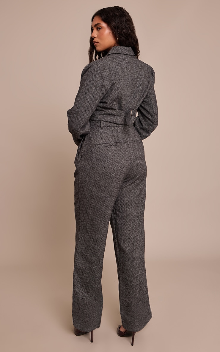 SHAPE charcoal HERRINGBONE STRAIGHT LEG PANT image 3