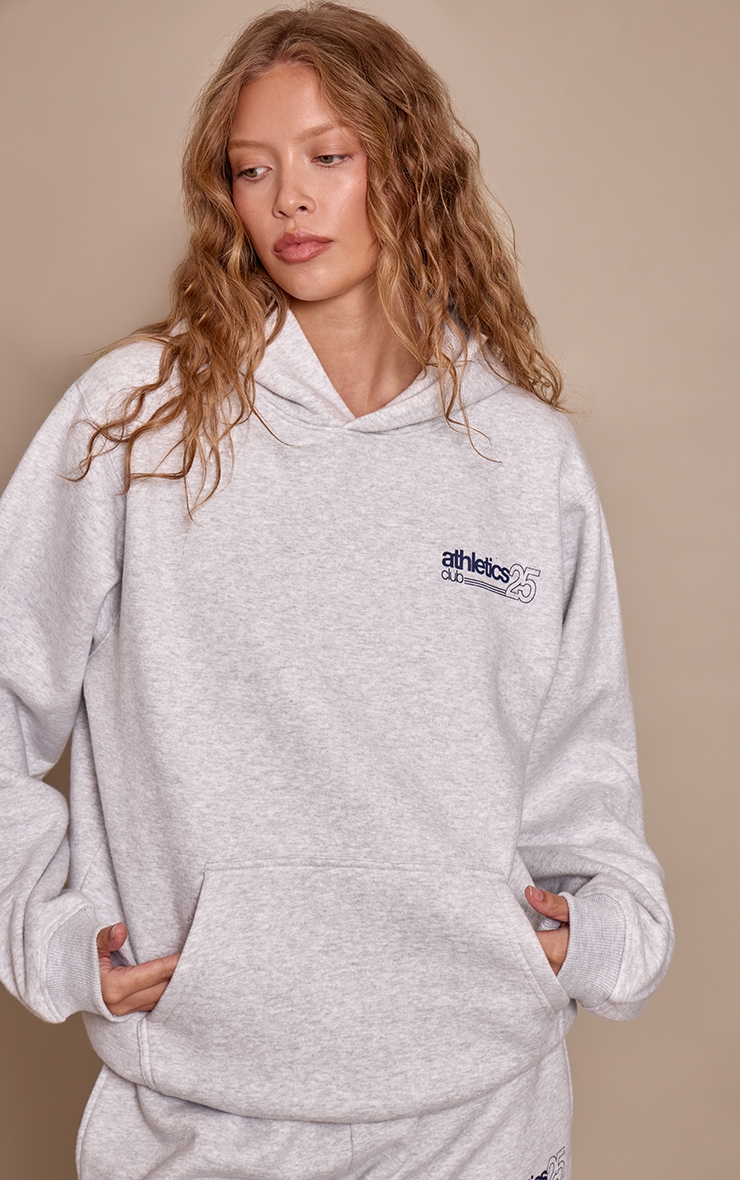 Ash Grey Athletics 25 Cotton Fleece Oversized Pull Over Hoodie image 1