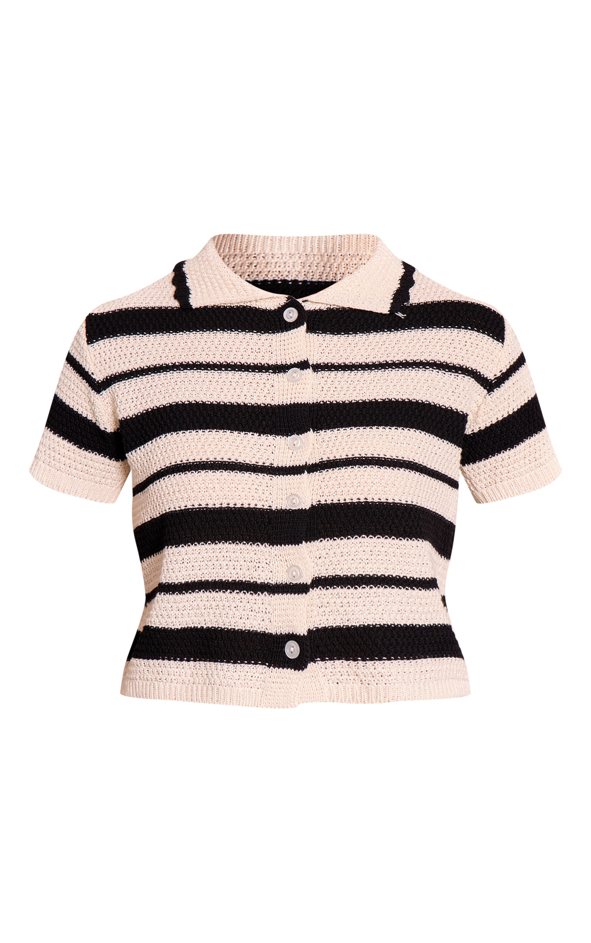 Mono Striped Crochet Polo Shirt image 5
