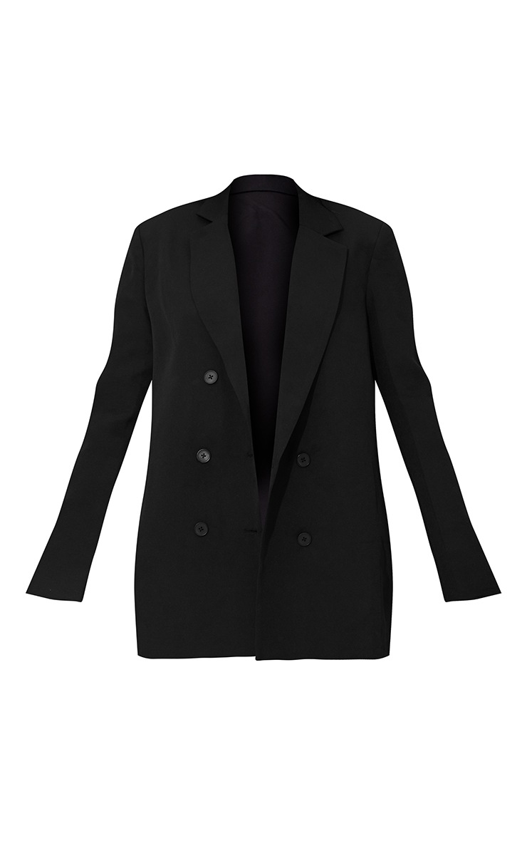 black oversized double breasted blazer