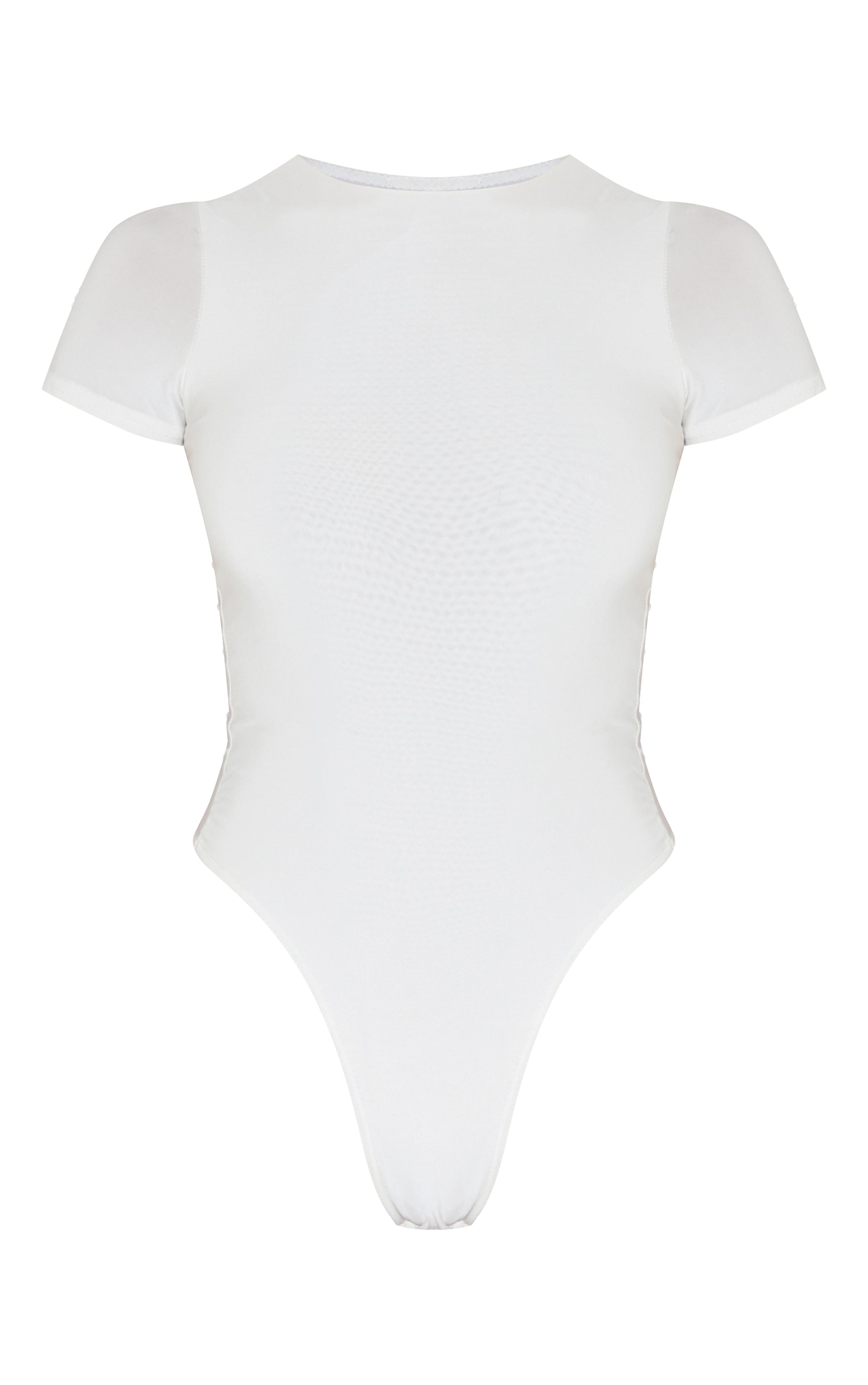 Body basique moulant blanc clair à manches courtes image 5