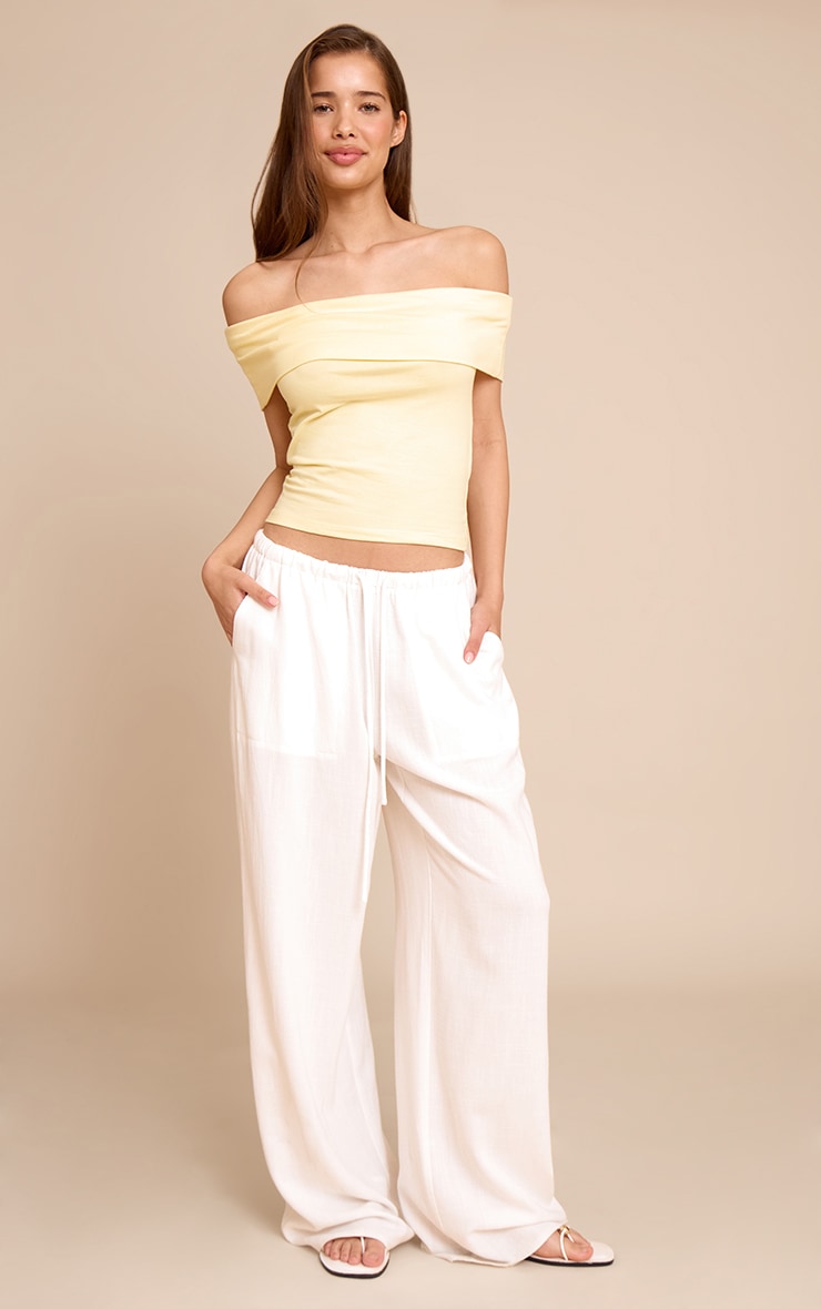 Butter Cream Soft Cotton Bardot Top image 3
