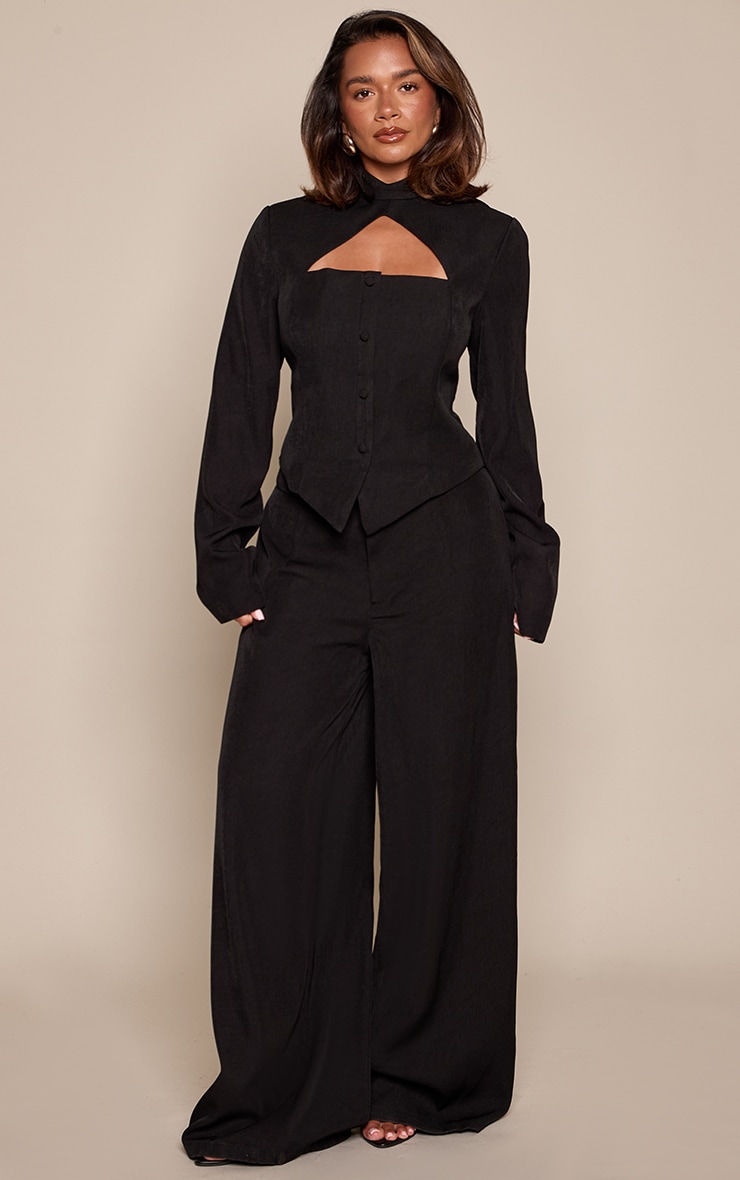 Shape Black Wide Leg Tailored Trousers