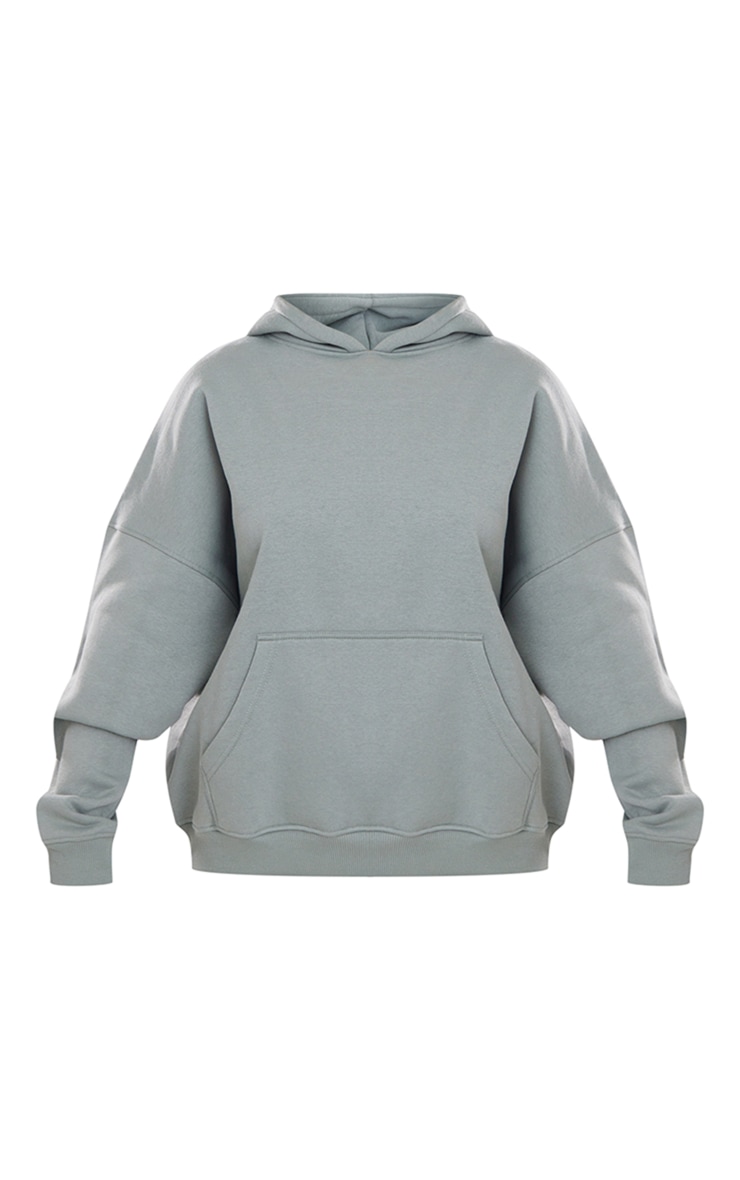 Sea Green Leisure Puff Back Print Hoodie image 5
