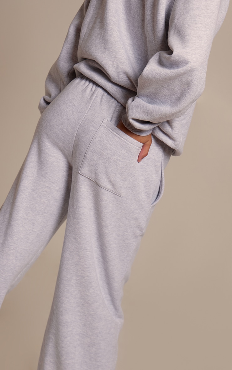 Ash Grey Cotton Fleece Straight Leg Sweatpants image 4
