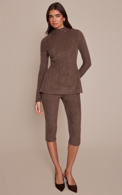 Dark Taupe Brushed Textured Capri