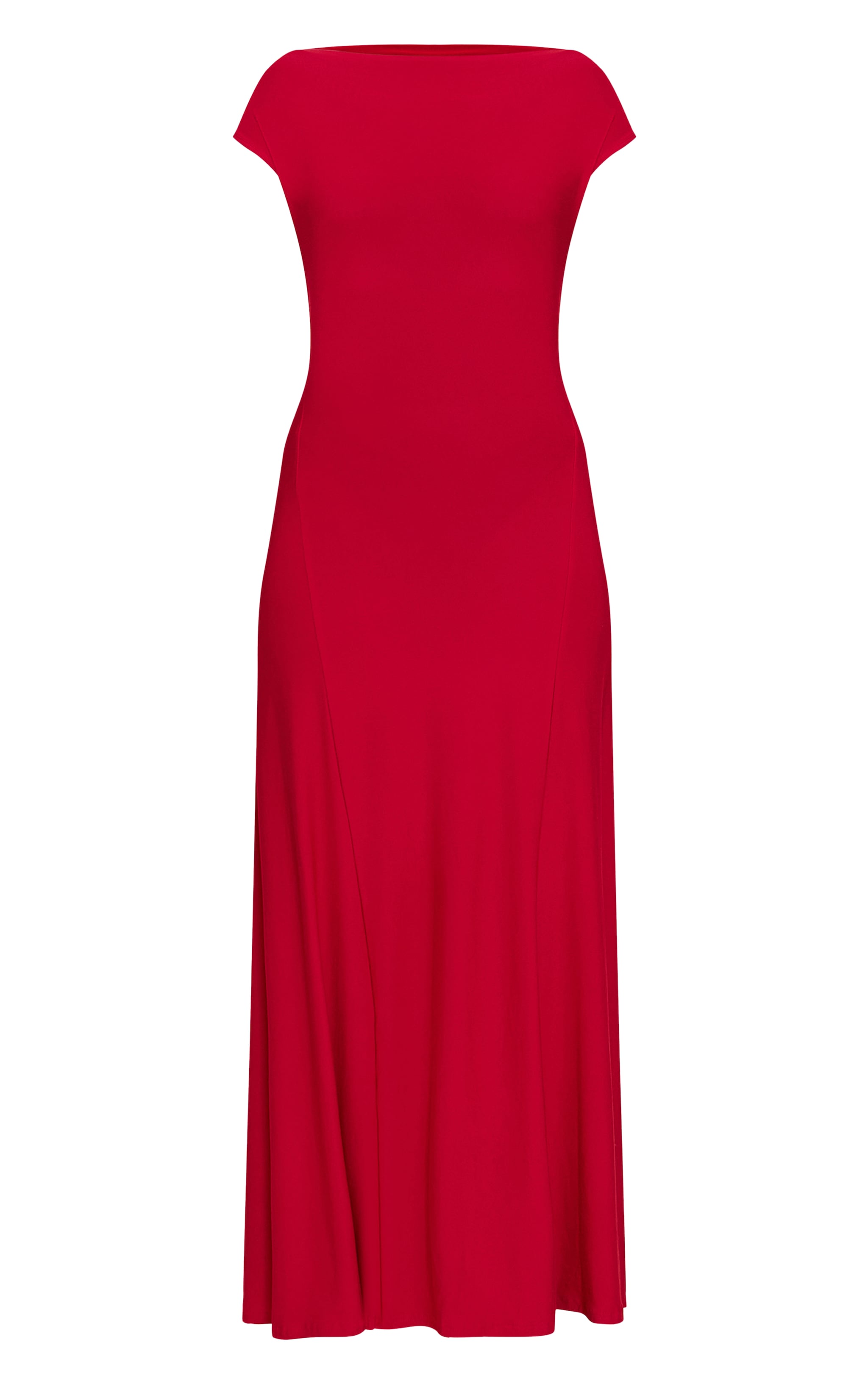 Red Asymmetric Panelled Floaty Maxi Dress image 5