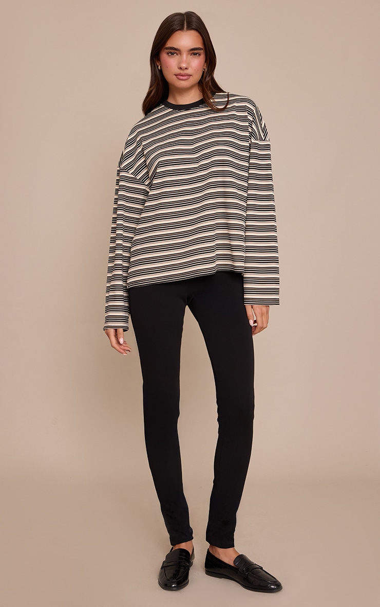 Black Sculpted Rib Legging