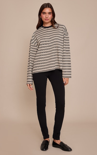 Black Sculpted Rib Legging