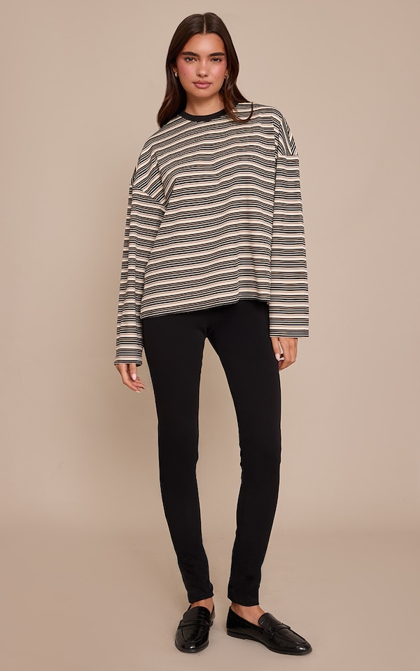 Black Sculpted Rib Legging