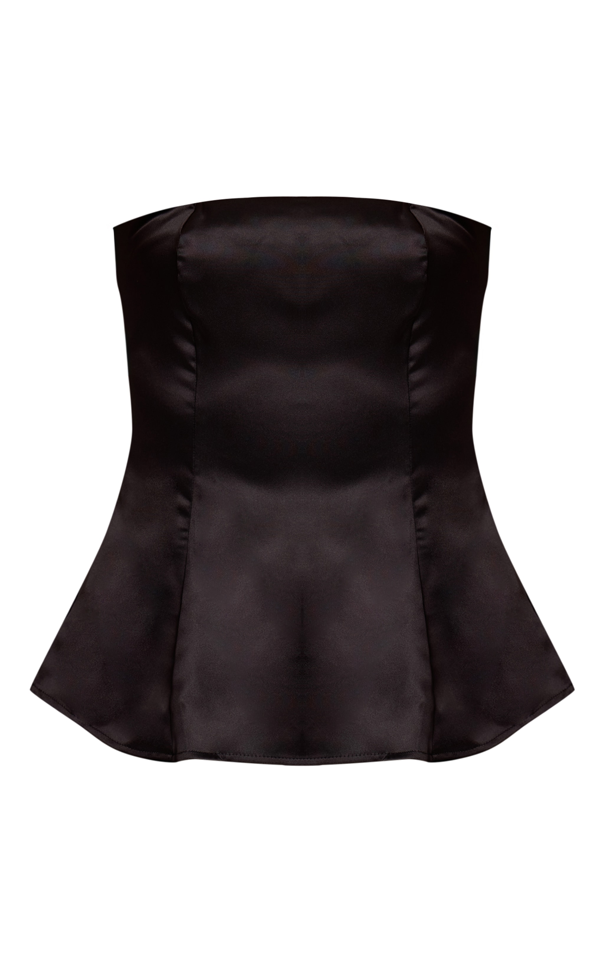 Top bandeau long en matière satinée noir image 5