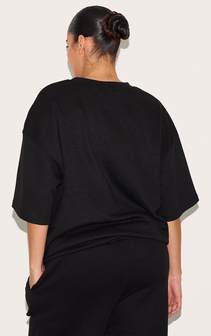 Plus Black Jersey Oversized T-shirt image 2