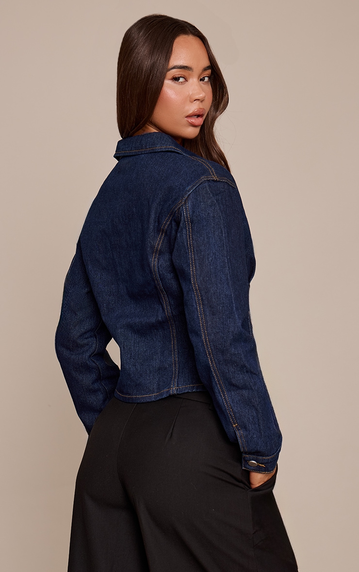 Raw Indigo Cinched Waist Denim Blouse