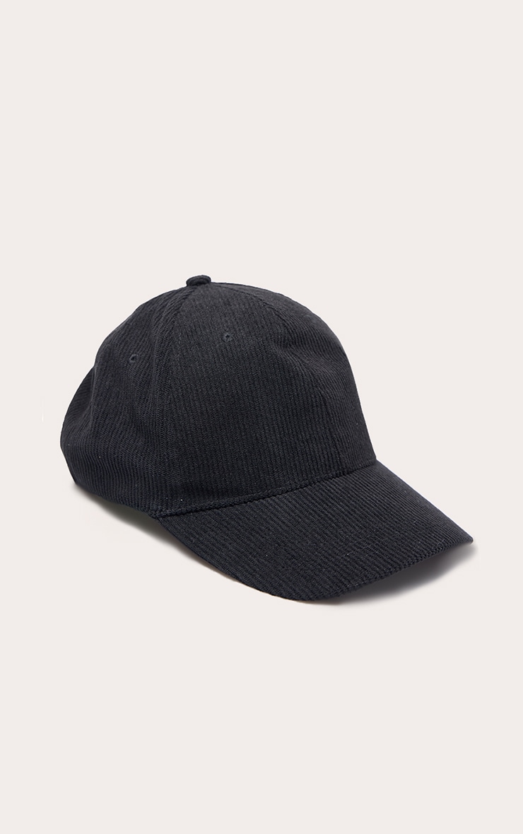 Black Corduroy Baseball Cap image 3