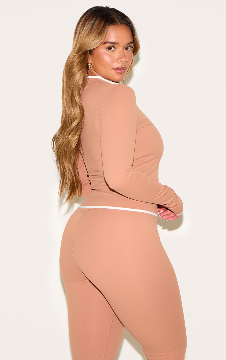 Shape Mocha Active Contrast Binding Zip Up Jacket image 2