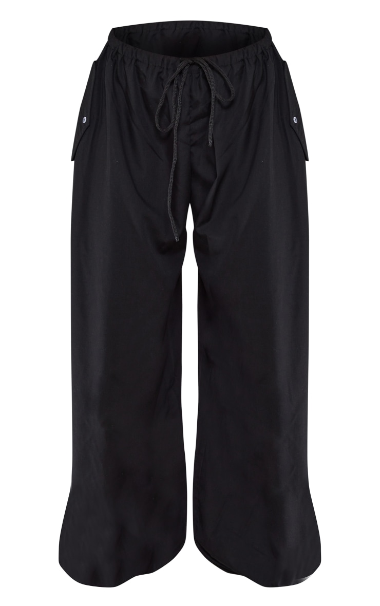 Pantalon cargo léger noir oversize à taille basse  image 5