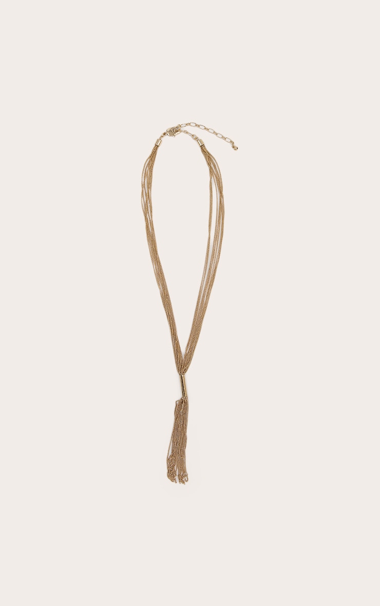 Gold Delicate Chain Drape Necklace image 2