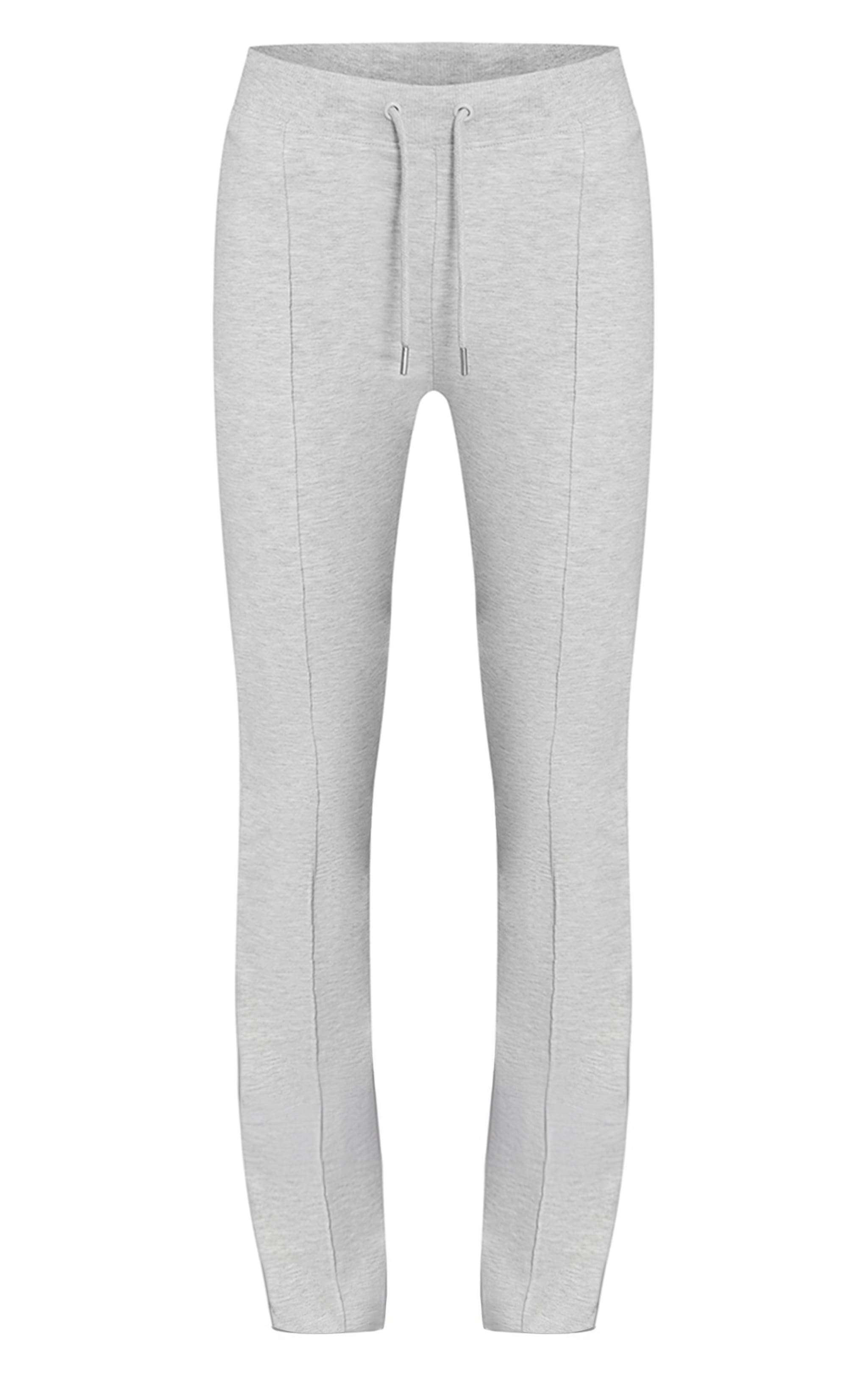 Ash Grey Cotton Seam Detail Mid Rise Skinny Flares image 5