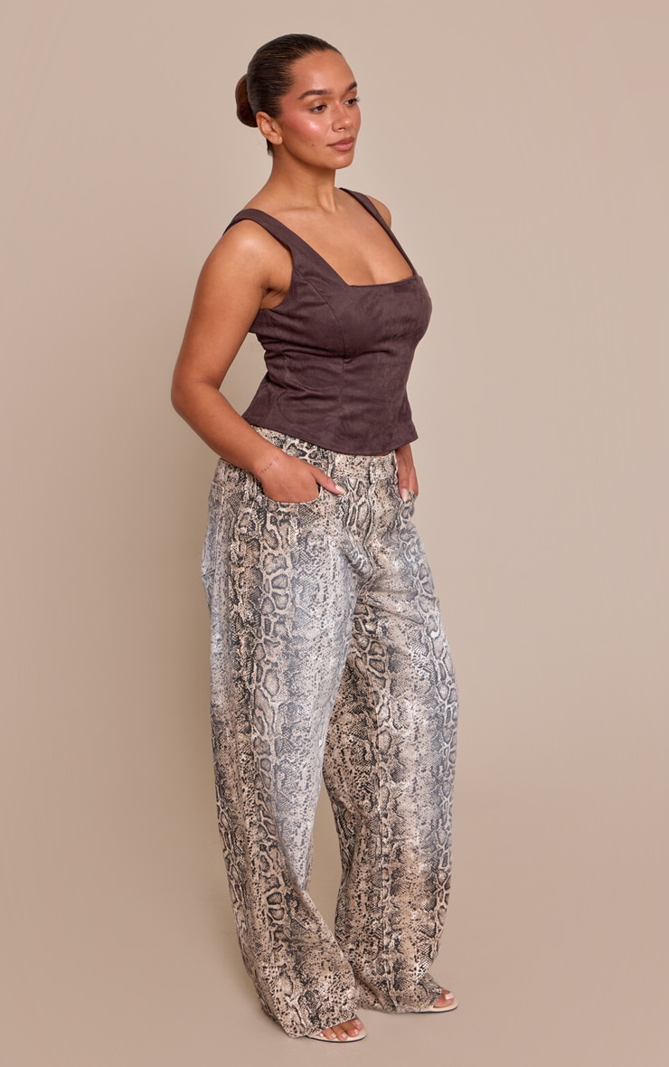 Shape Chocolate Suede Corset Top image 3