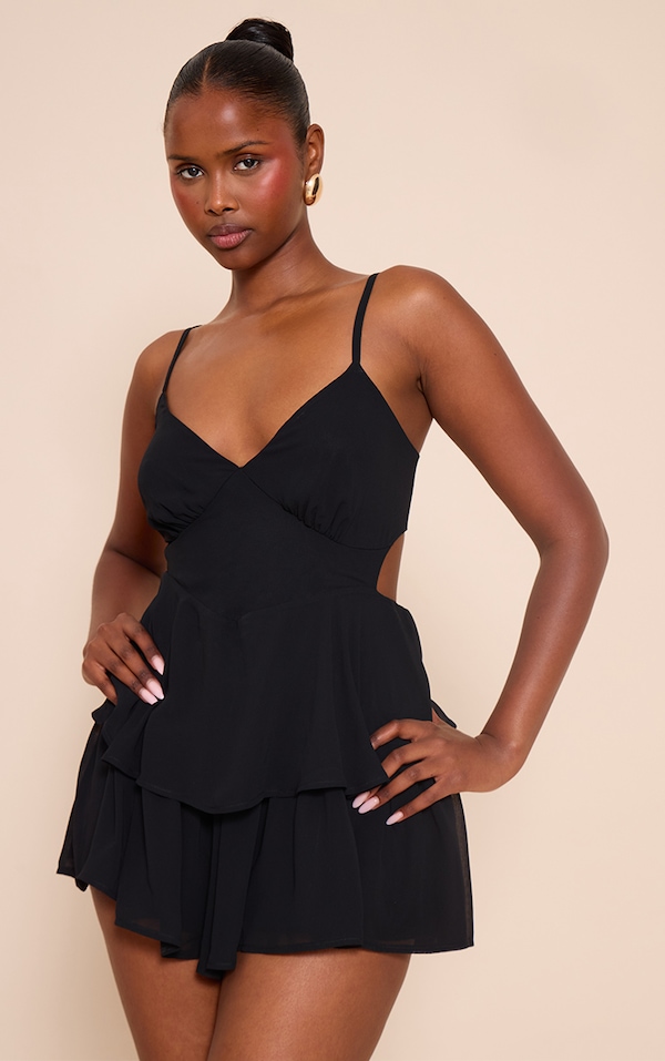 Black Frill Detail Romper