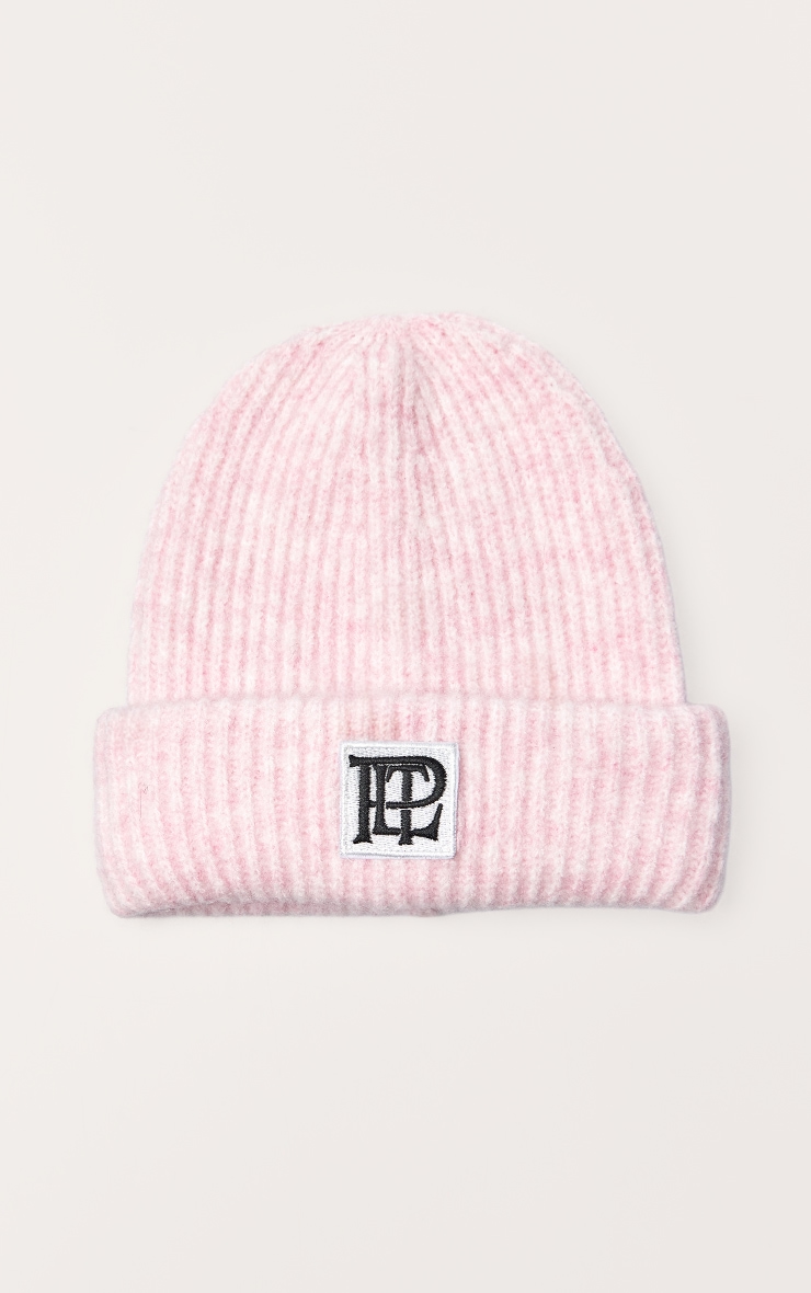 PLT Baby Pink Brushed Knit Fold Over Beanie image 2