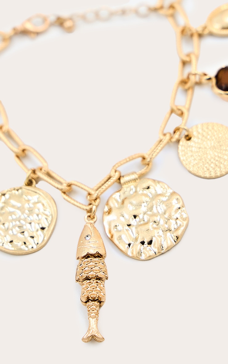 Doré Multiples breloques Bracelet image 3