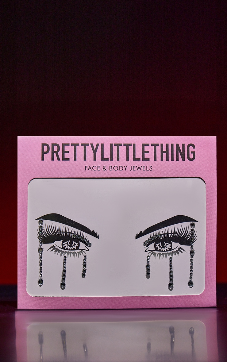 PRETTYLITTLETHING Dripping Clear Crystal Face Gems image 2