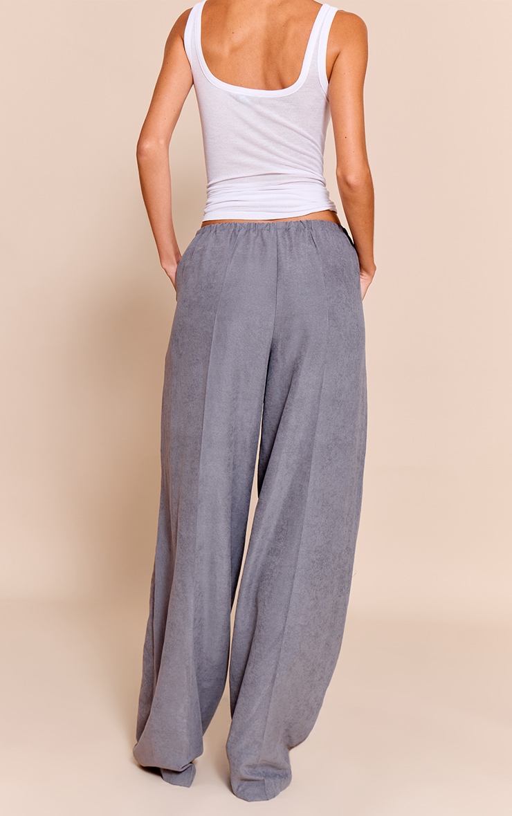 Grey Peachskin Wide Leg Pants image 3