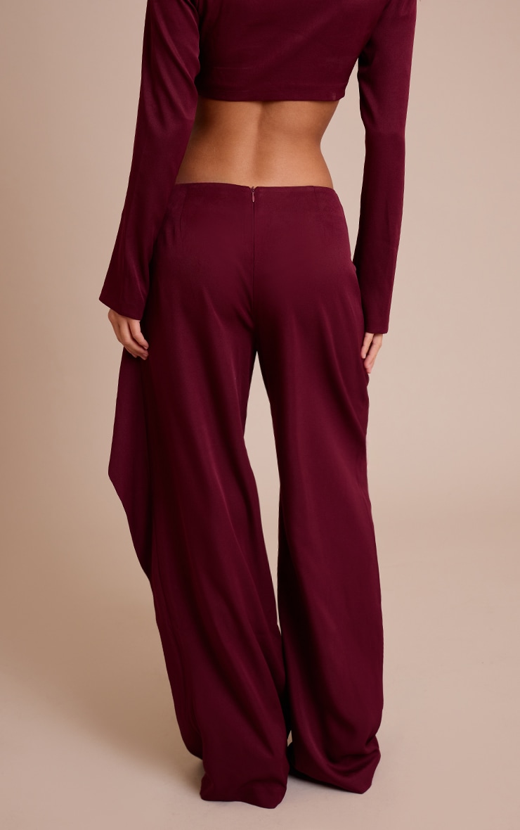 Dark Wine Twist Detail Pants image 3