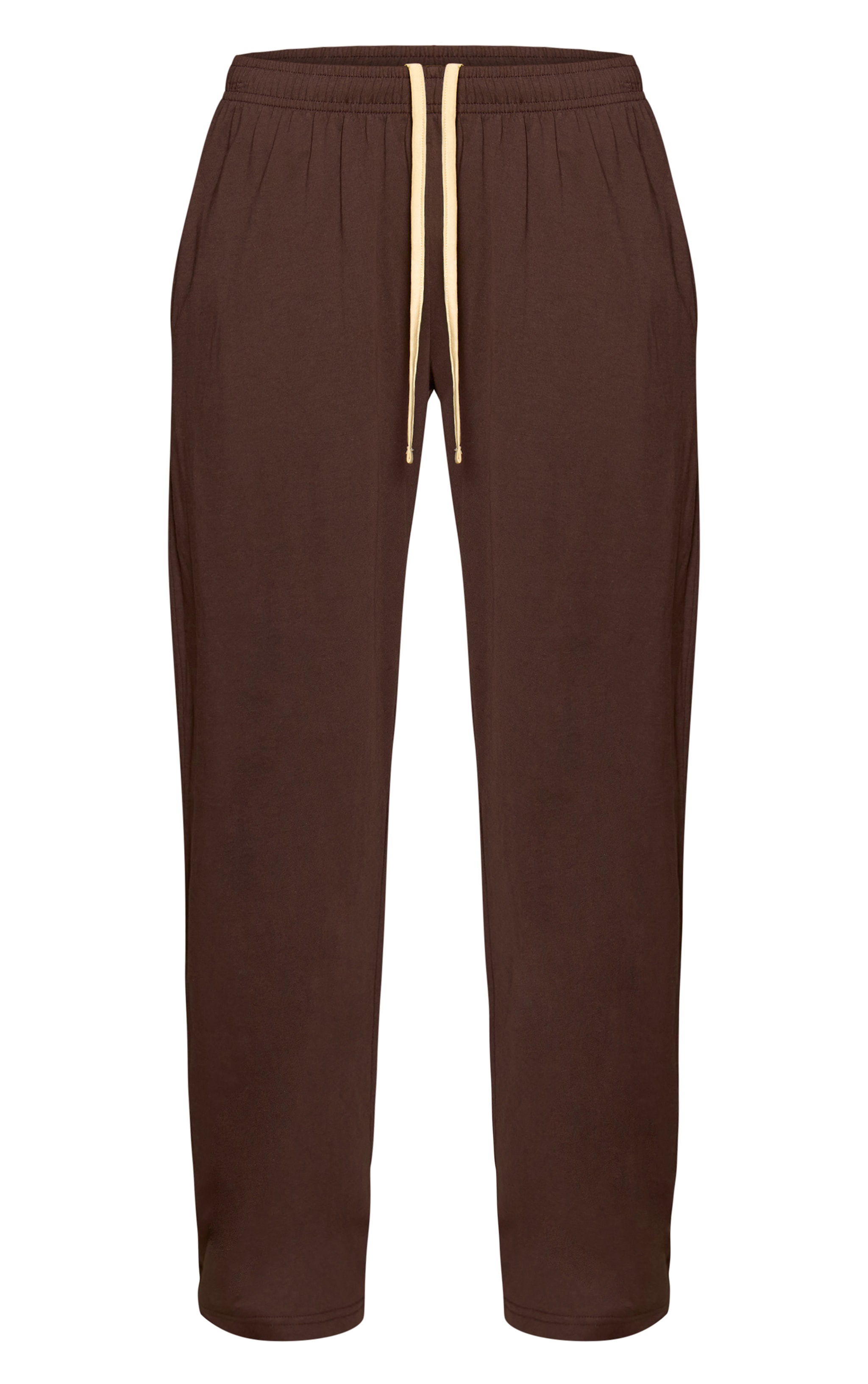 Chocolate Cotton Contrast Drawstring Relaxed Joggers image 5