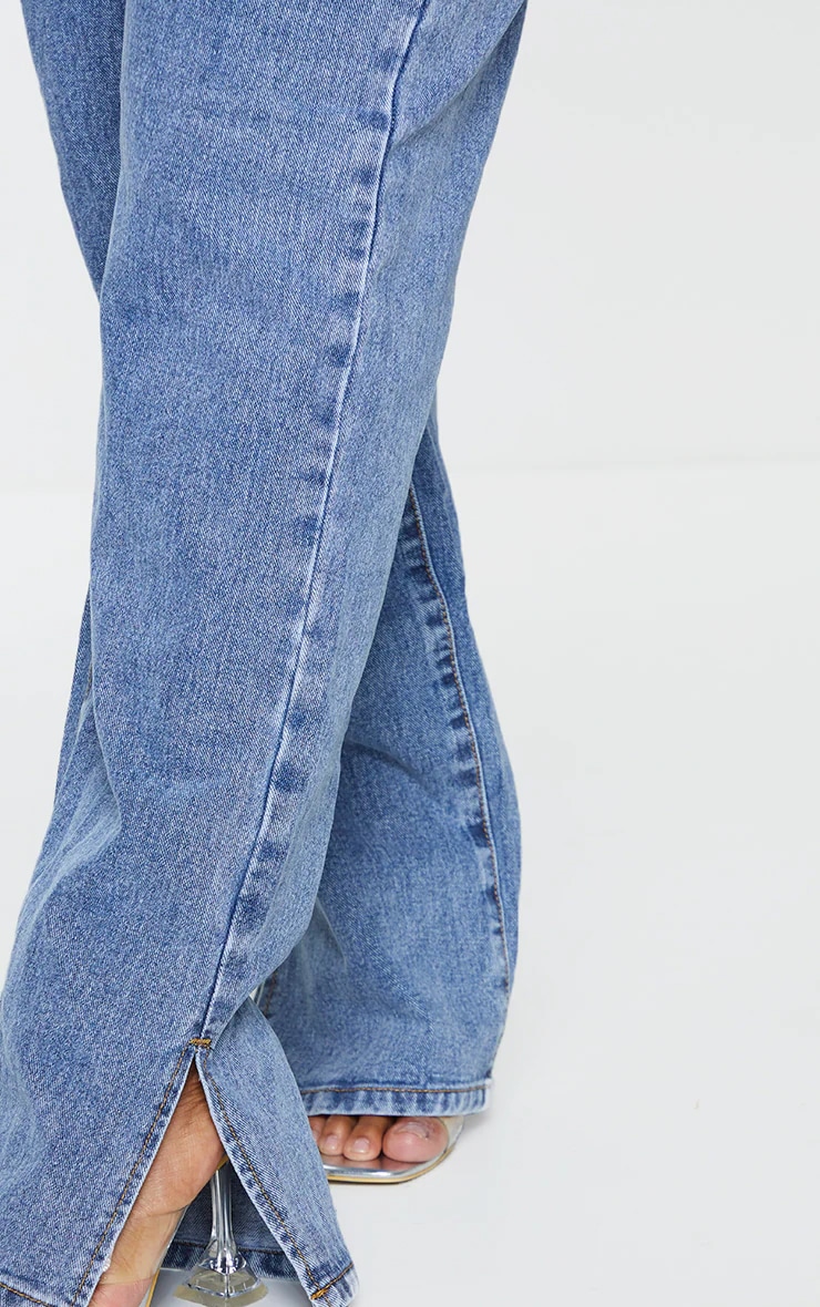 Plus Vintage Wash Split Hem Jeans image 4