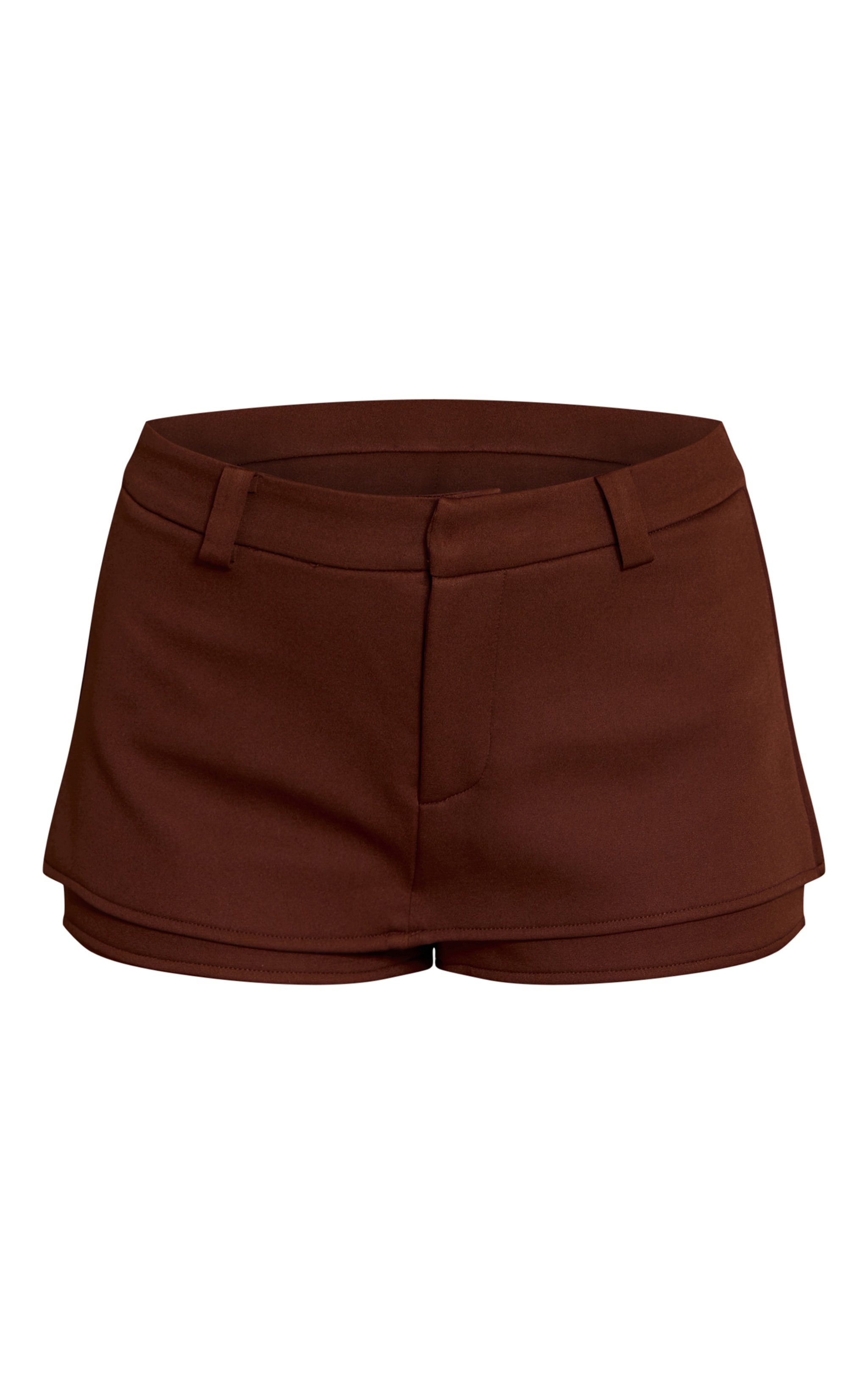 Jupe-short de tailleur tissée chocolat image 6