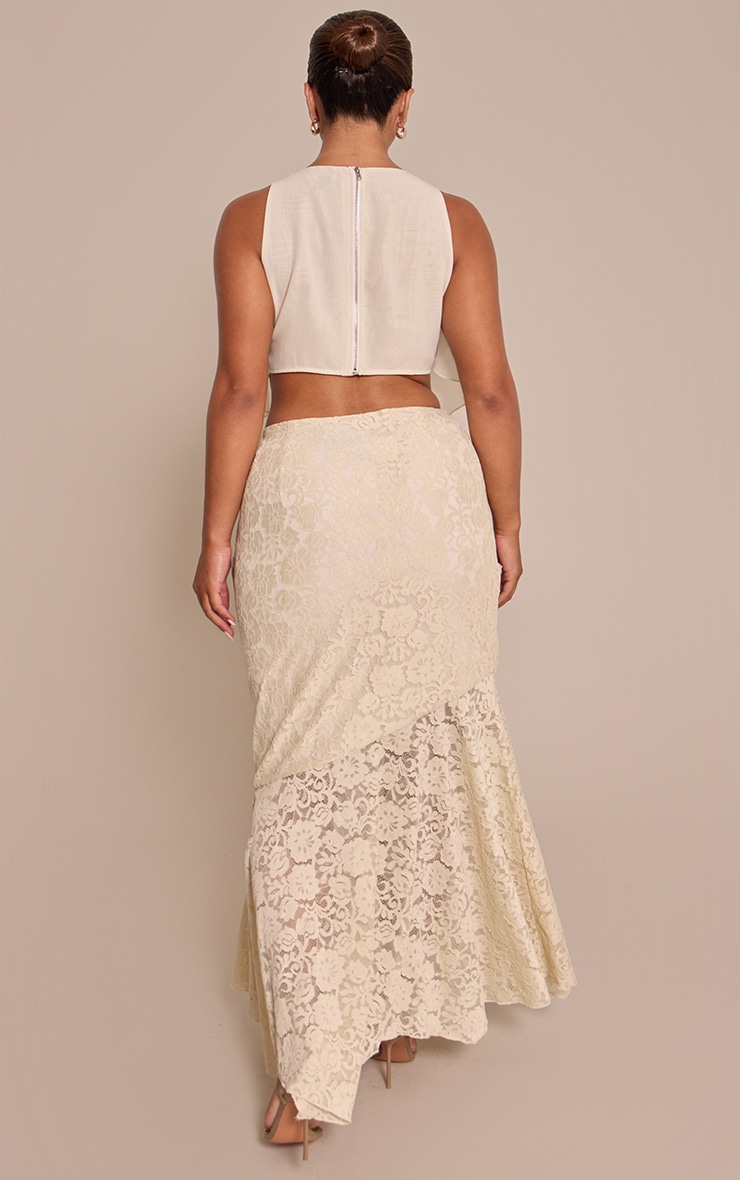 Shape Butter CREAM Lace Tiered Maxi Skirt image 3