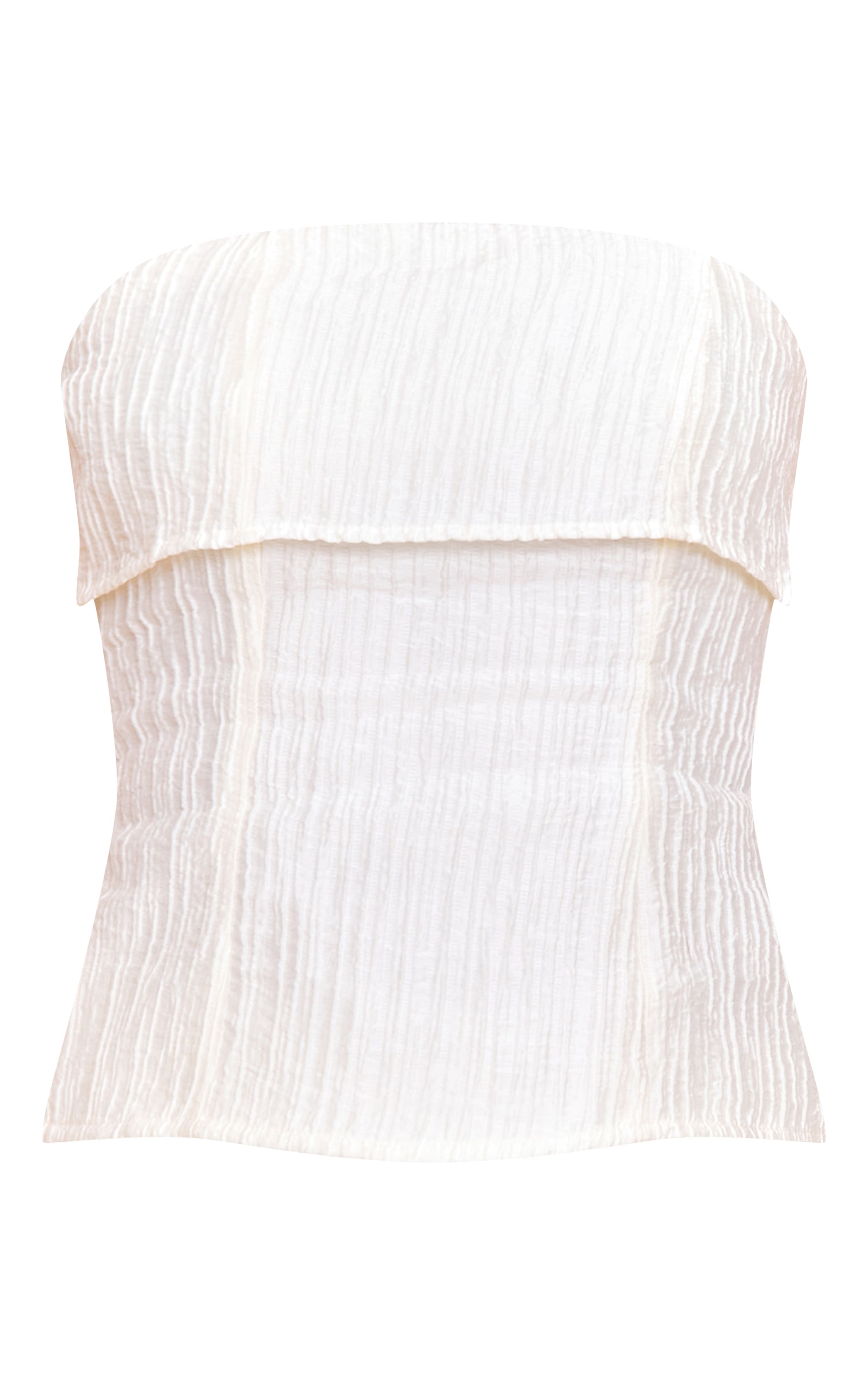 Almond Textured Woven Fold Over Bandeau Top image 5