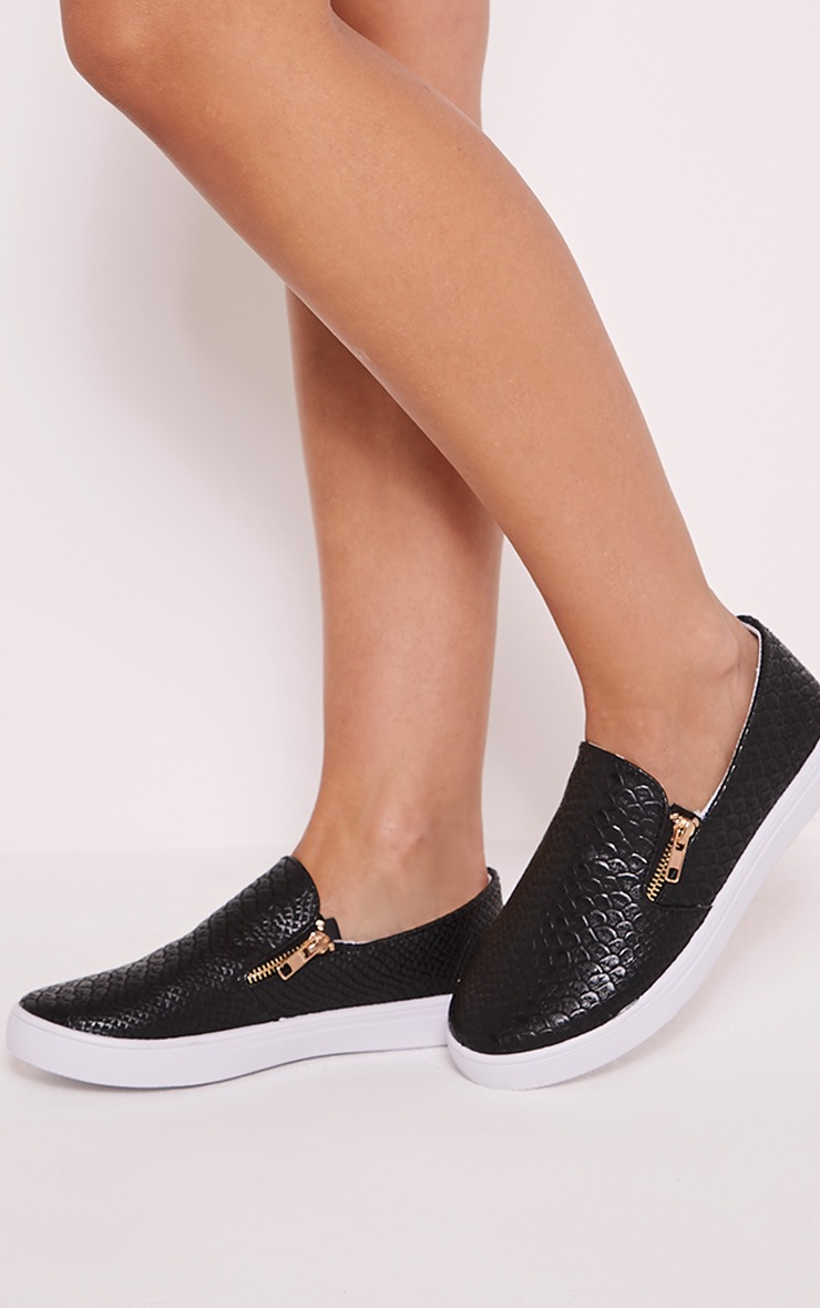 Rori Black Casual Slip On Trainers Jumpers PrettyLittleThing USA