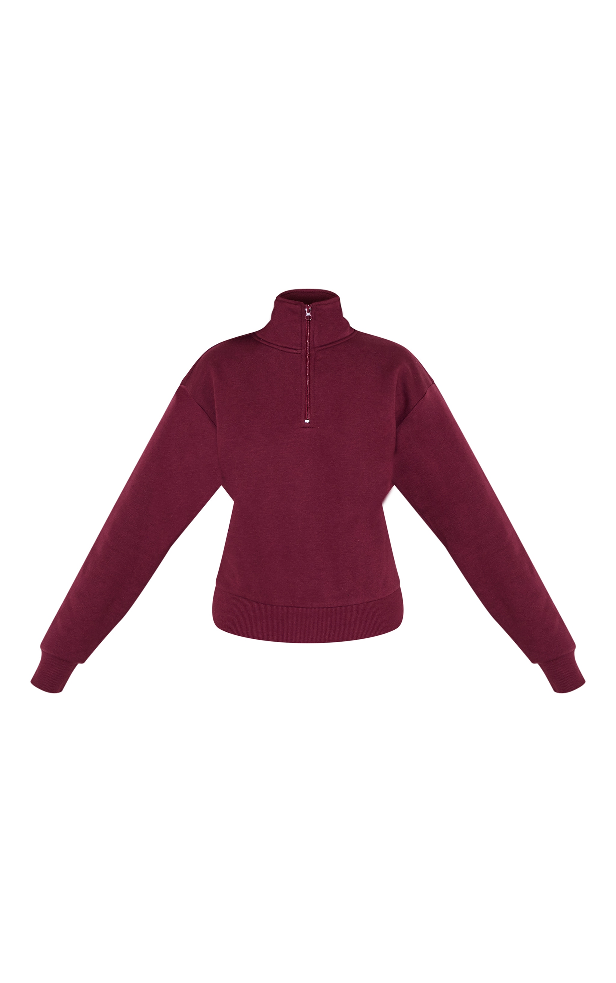 Petite Burgundy Quarter Zip Sweatshirt image 5