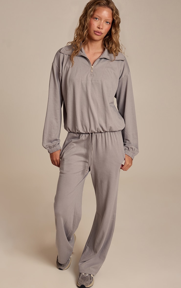 Charcoal Grey Quarter Zip Soft Touch Top image 3