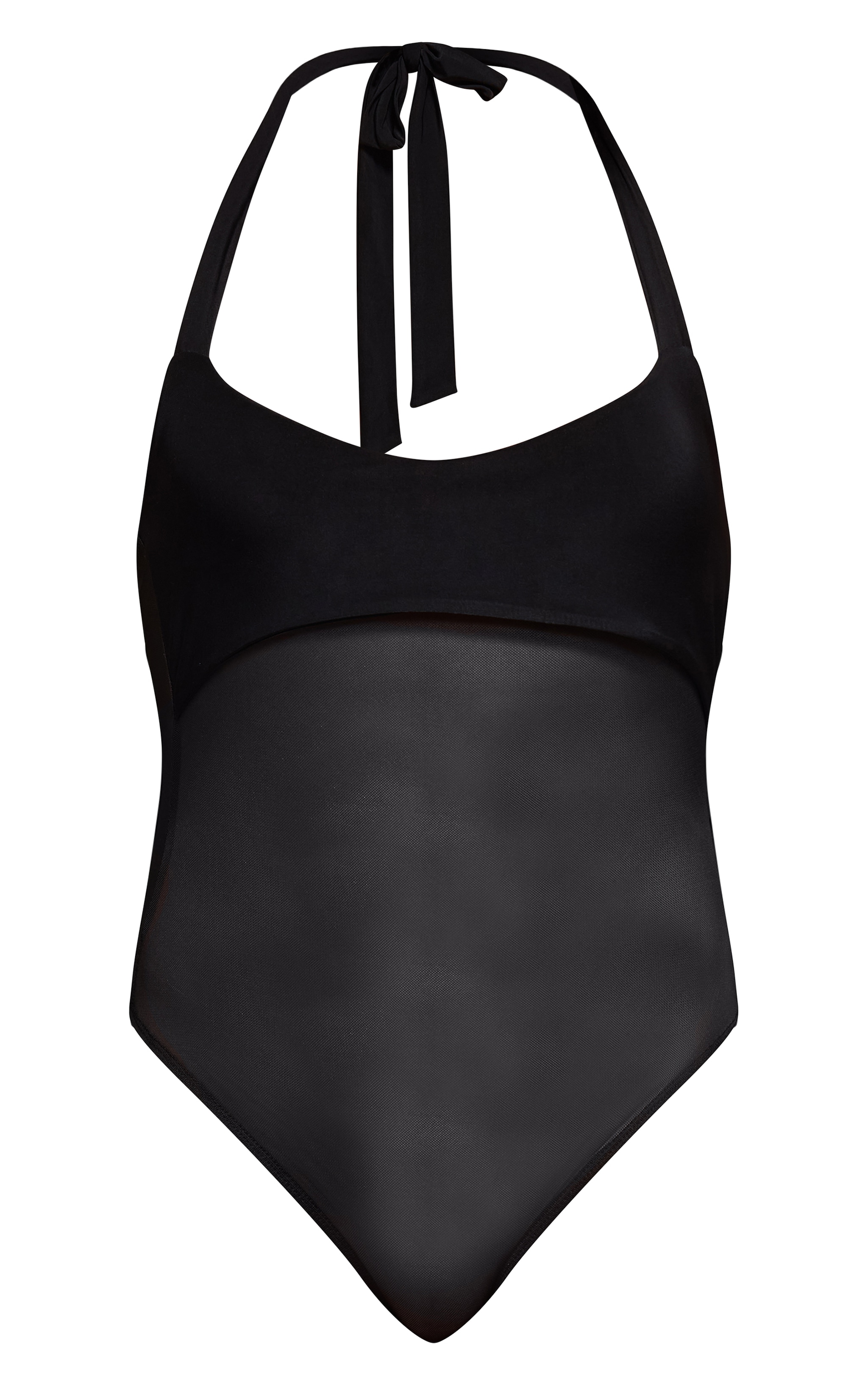 Black Bust Detail Mesh Halterneck Bodysuit image 5