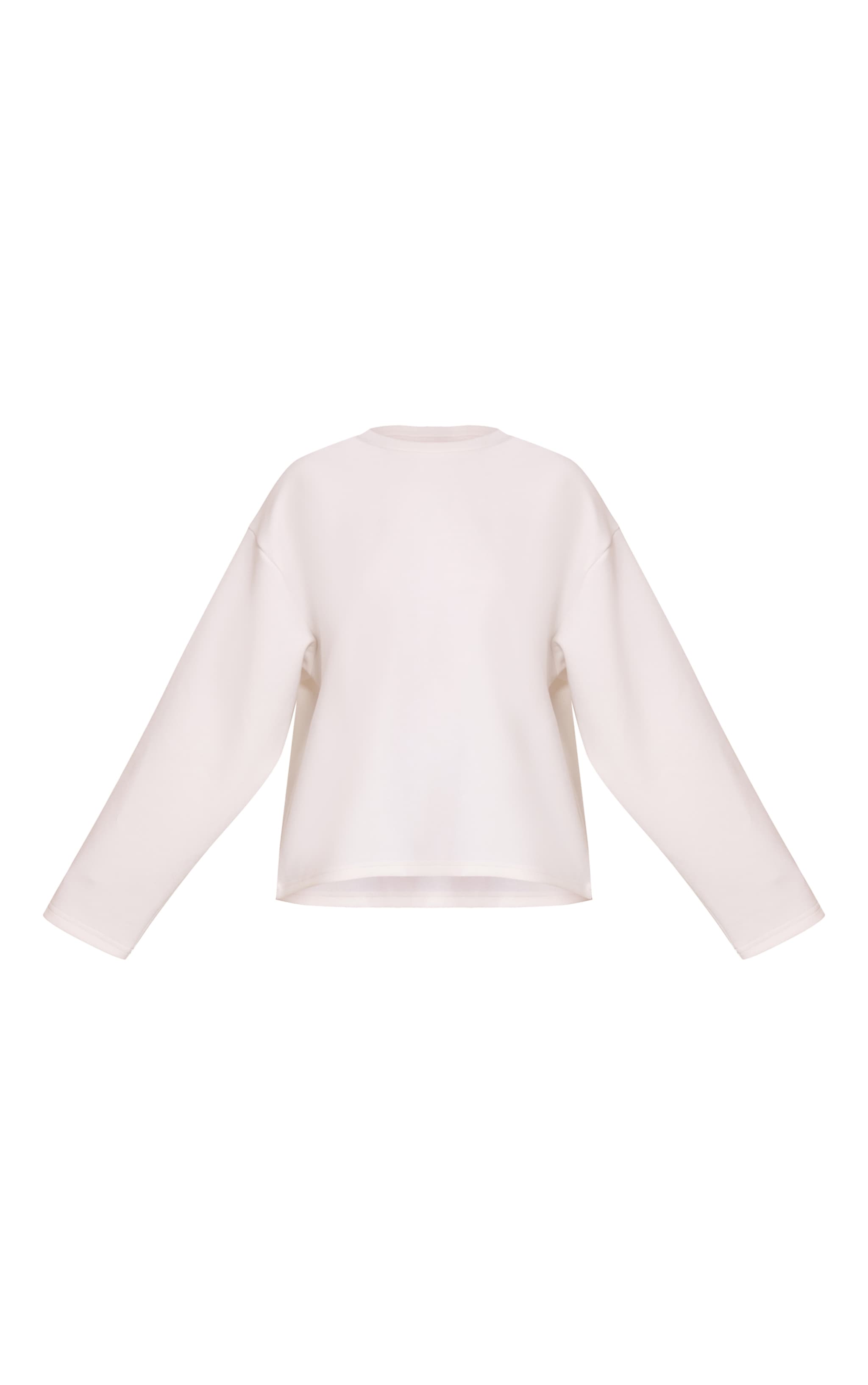 Petite White Modal Oversized Long Sleeved T-shirt image 5
