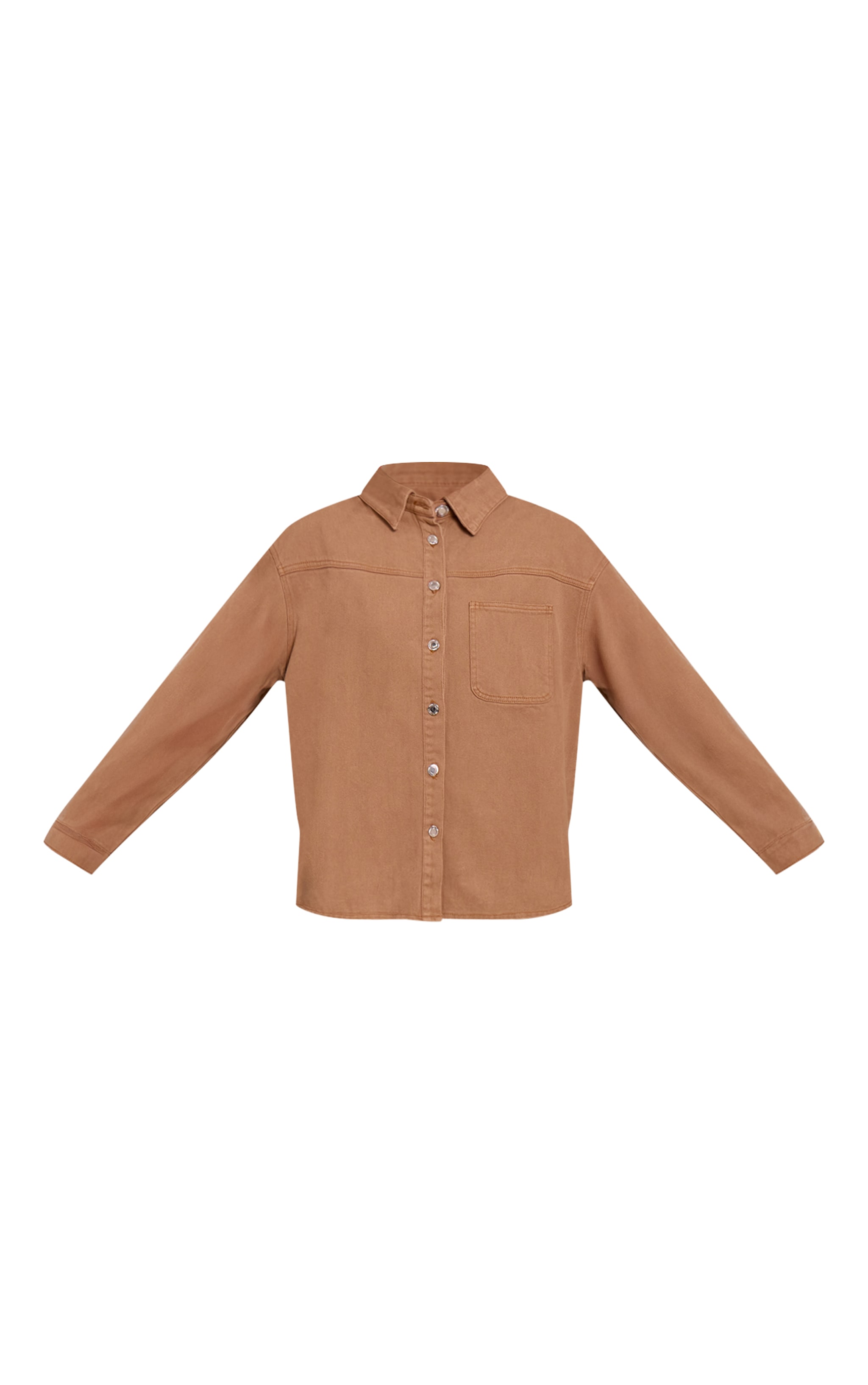Toffee Oversized Single Pocket Denim Shirt image 5