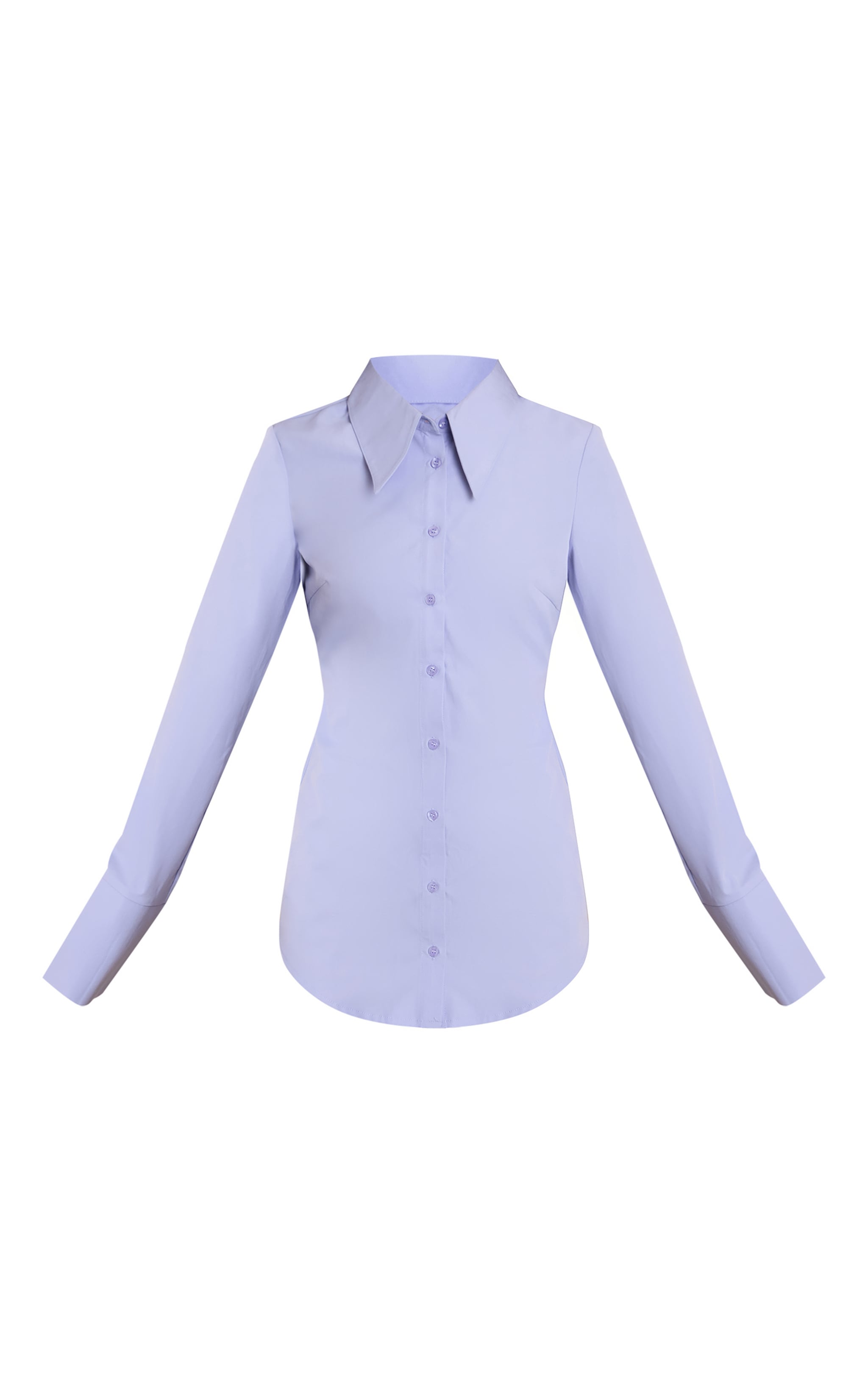 PLT Label Chemise ajustée bleue à revers oversize et boutons image 5