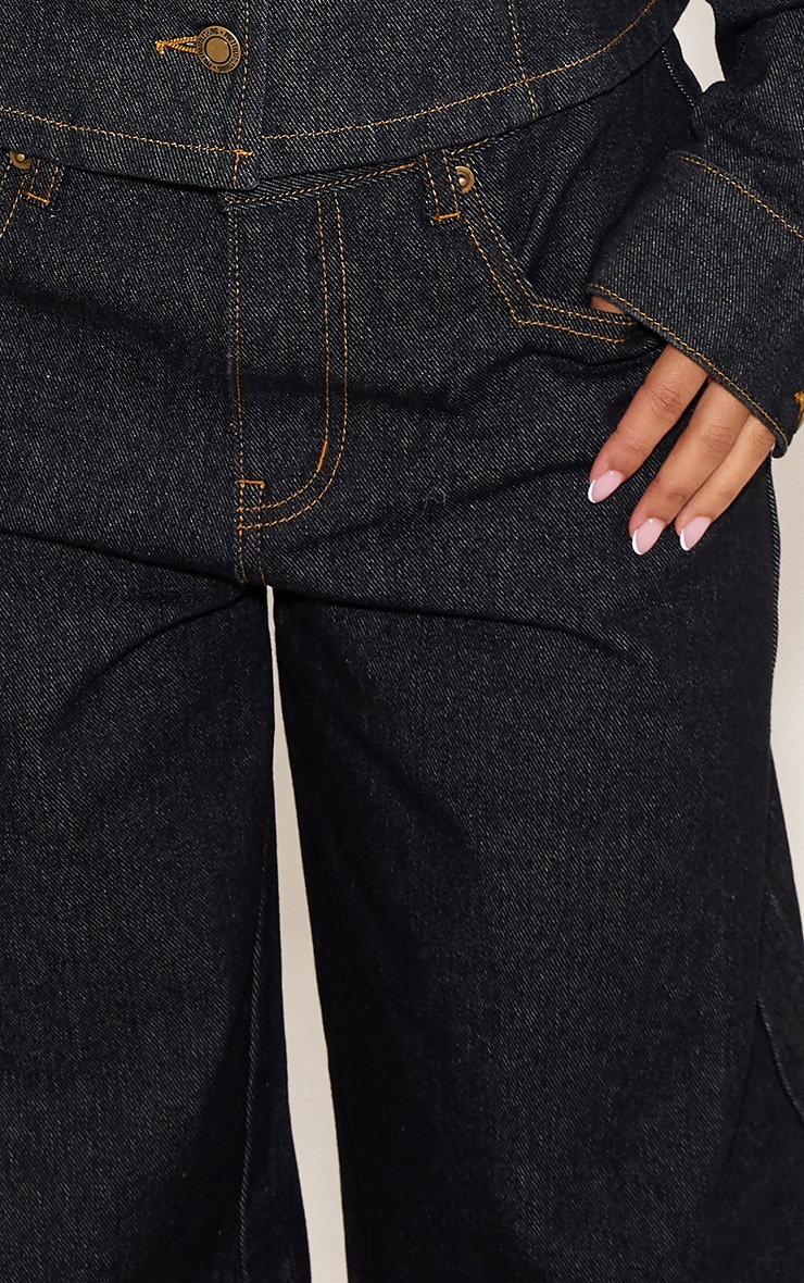  Petite Dark Indigo Wide Leg Balloon Jeans image 4