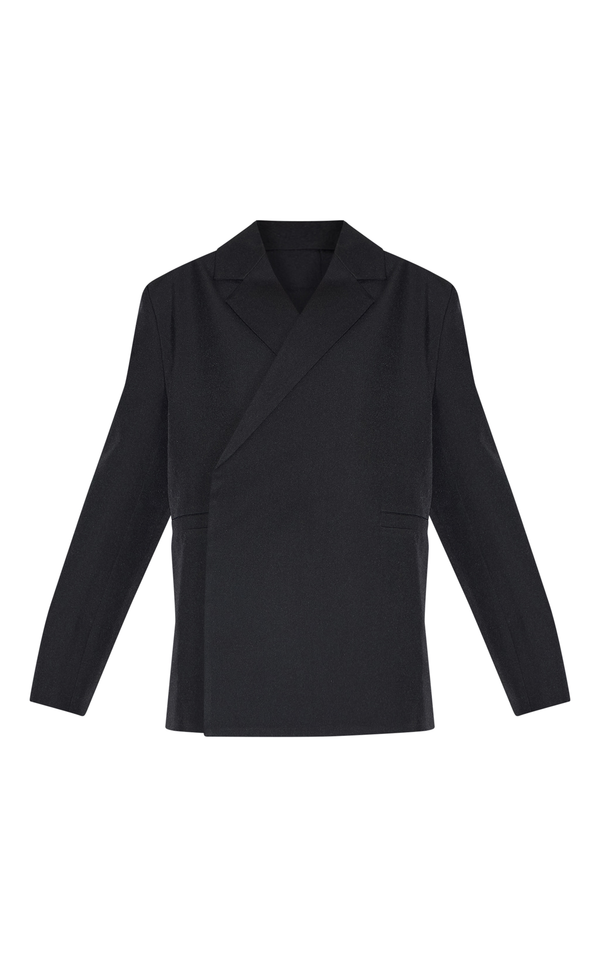 Black Tailored Woven Blazer image 5