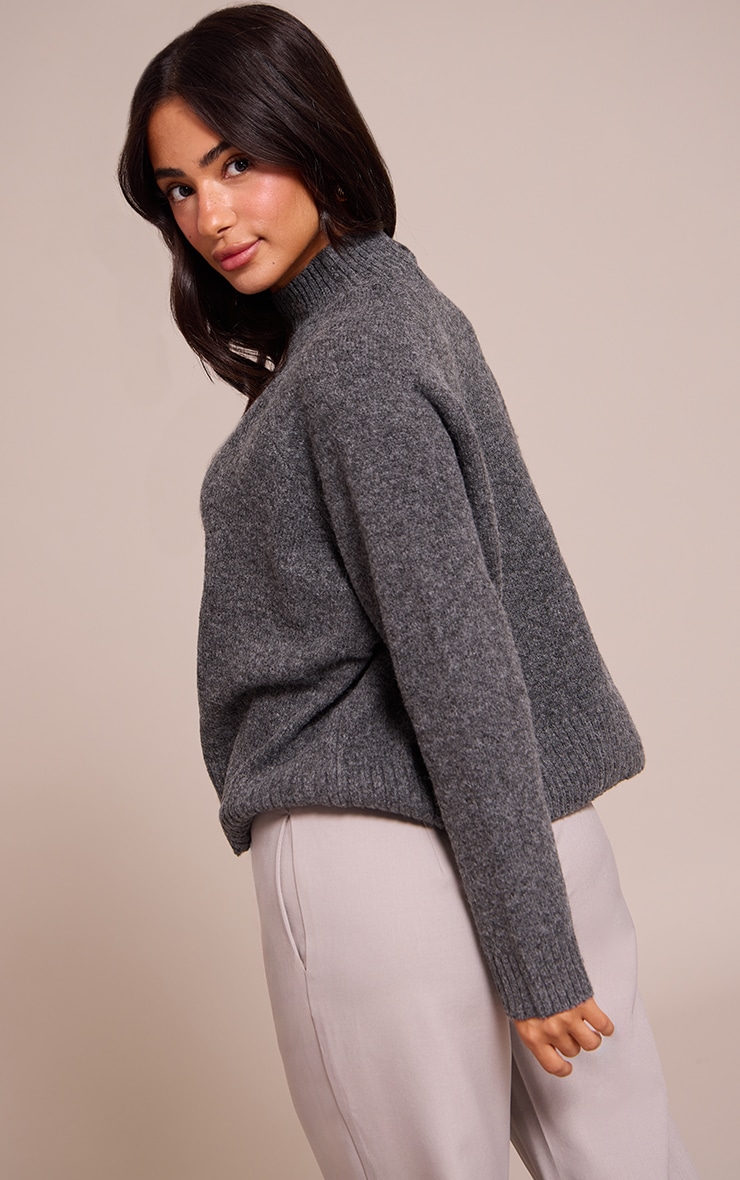 Petite Charcoal Knit Turtleneck Sweater image 2