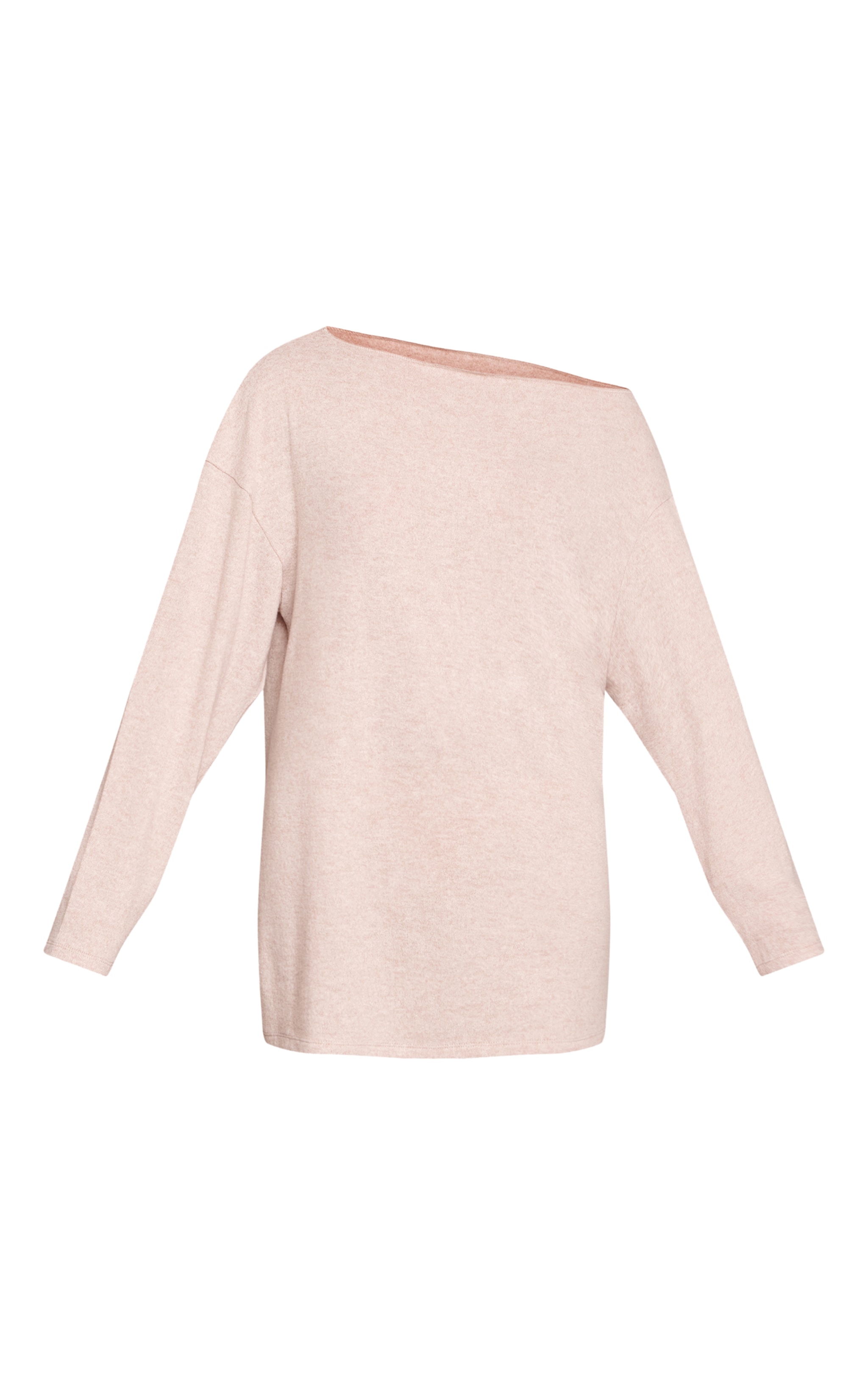 Cream Jersey One Shoulder Long Sleeve Mini Dress image 5