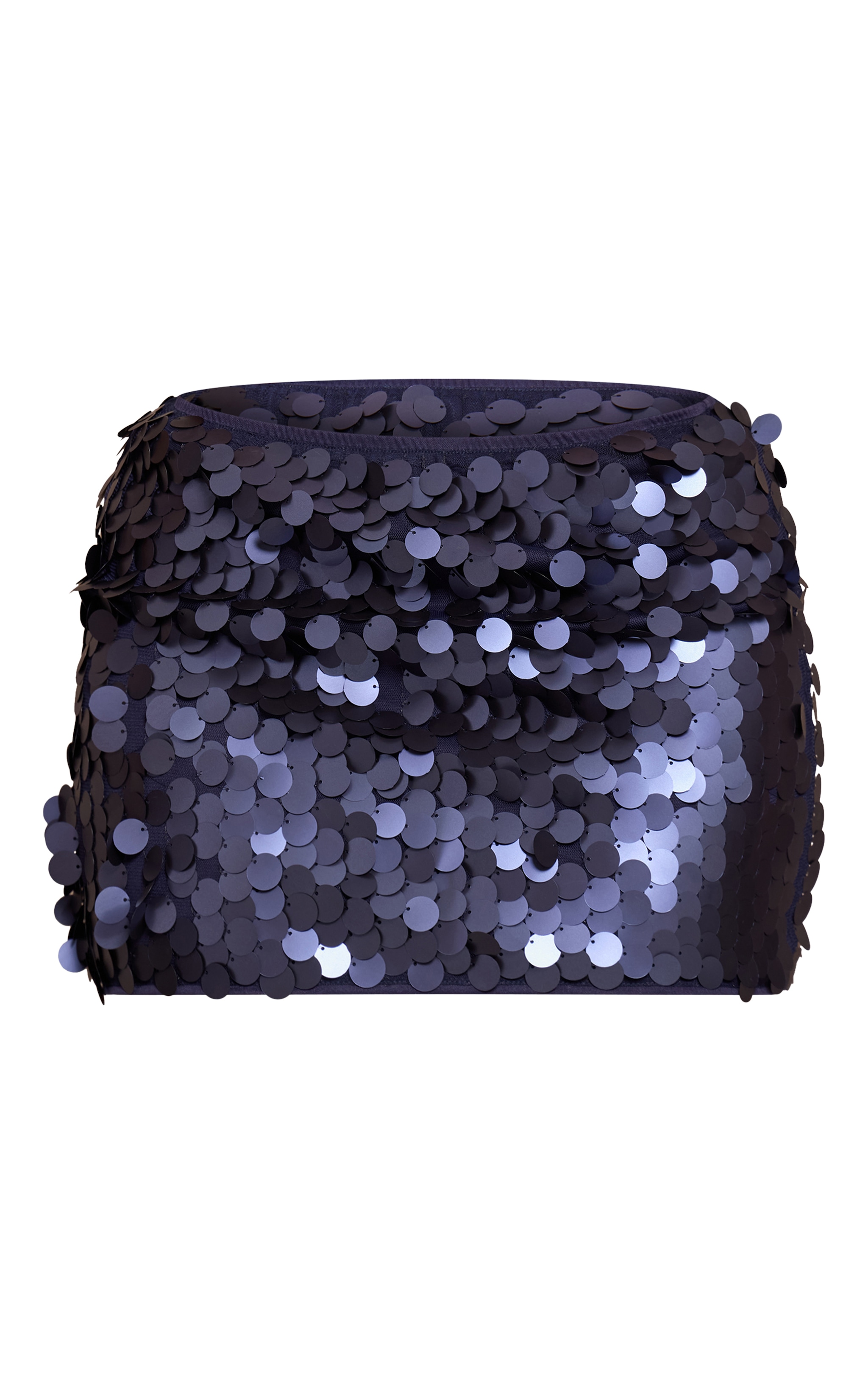 Shape Navy Tonal Sequin Mini Skirt image 6